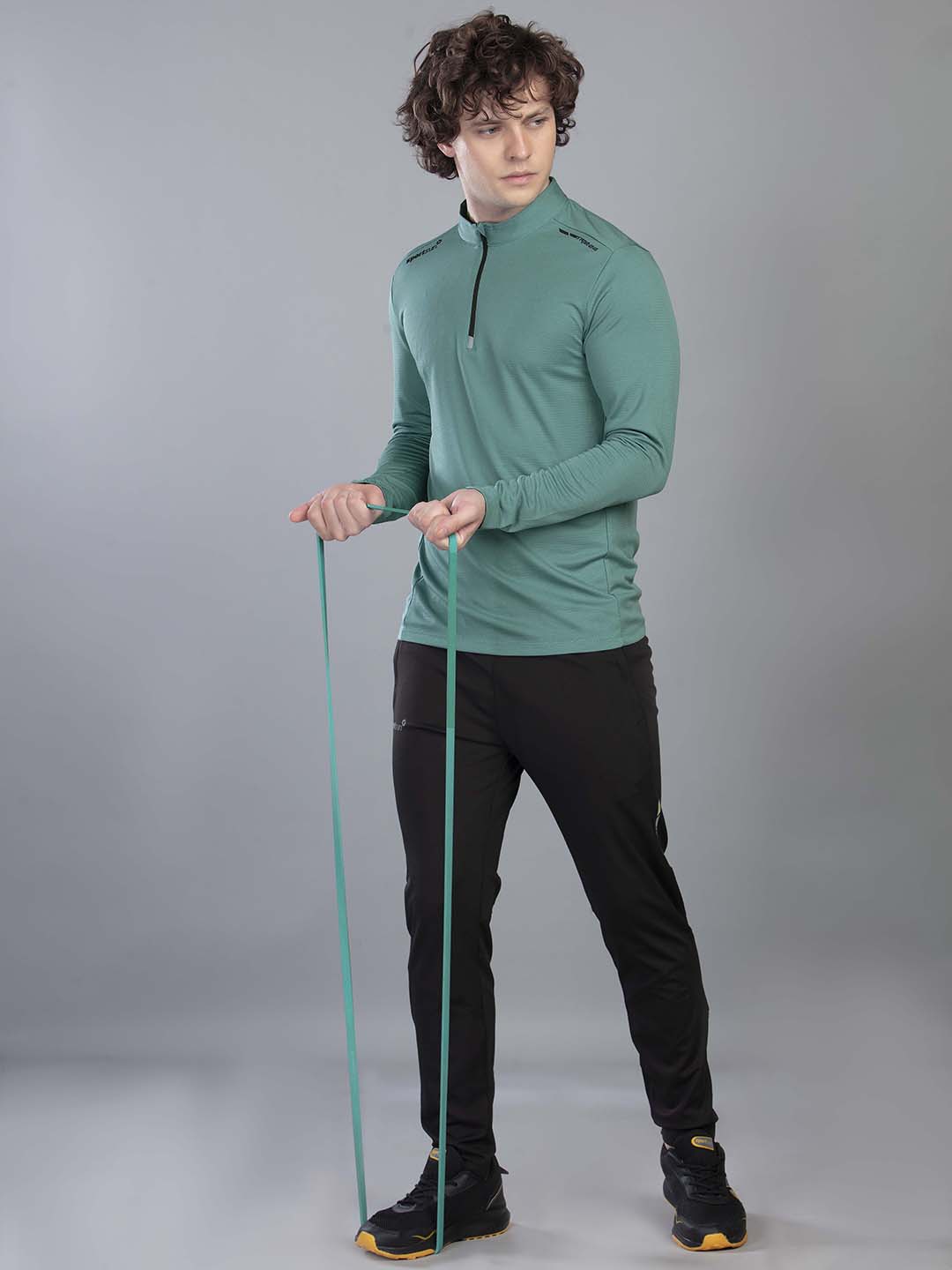 Men's Zipper Chinese Collar Performance T Shirt