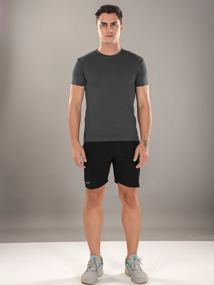 Sport Sun Active Round Neck Dark Grey T Shirt