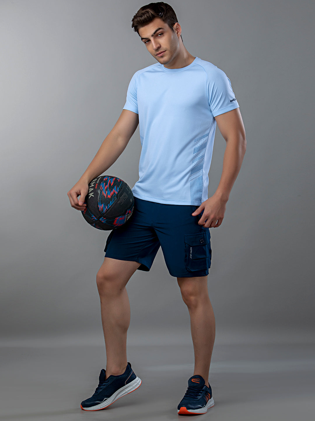 Sport Sun Active Round Neck Sky Blue T Shirt