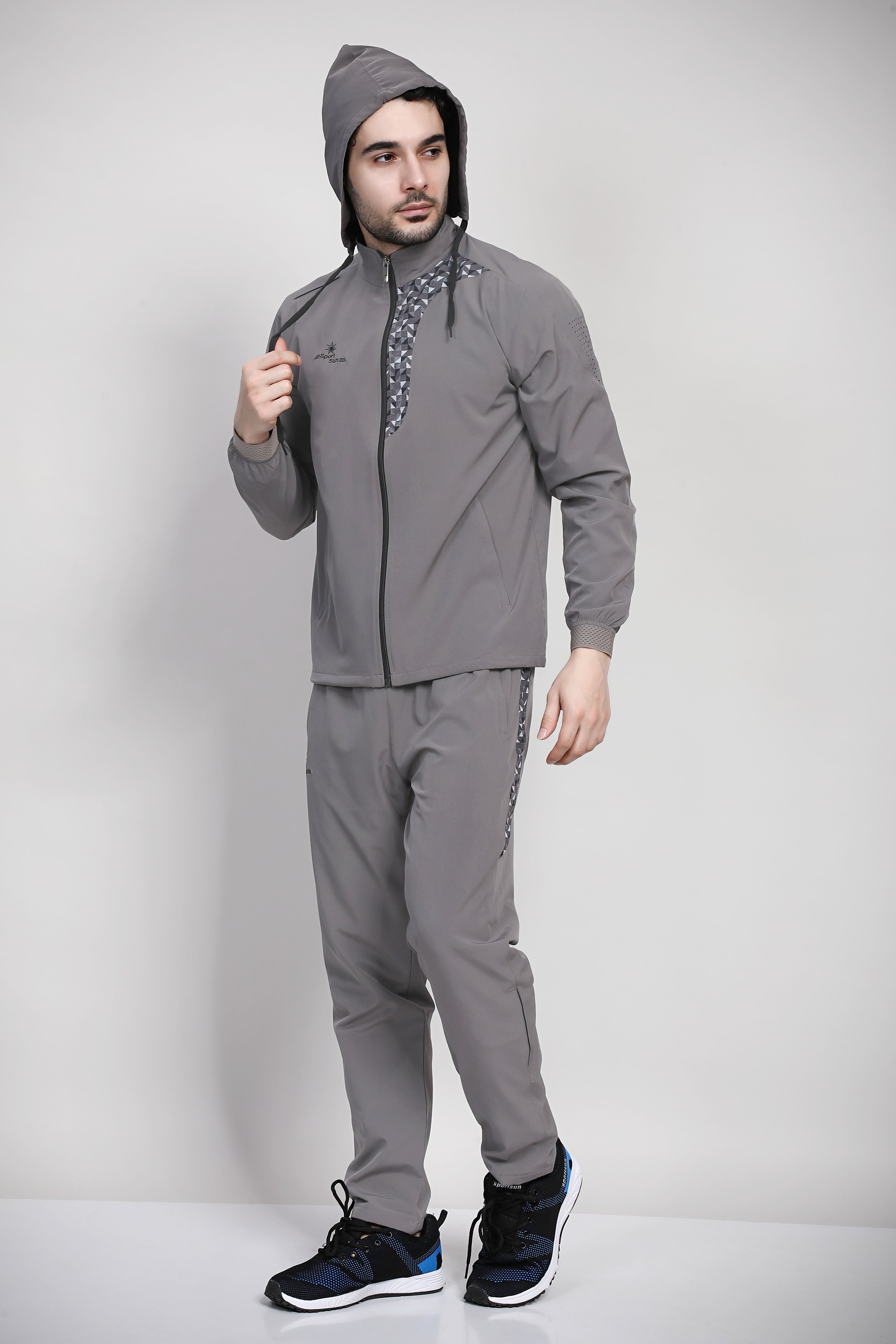 Sport Sun Micro Poly Charcoal Track Suit