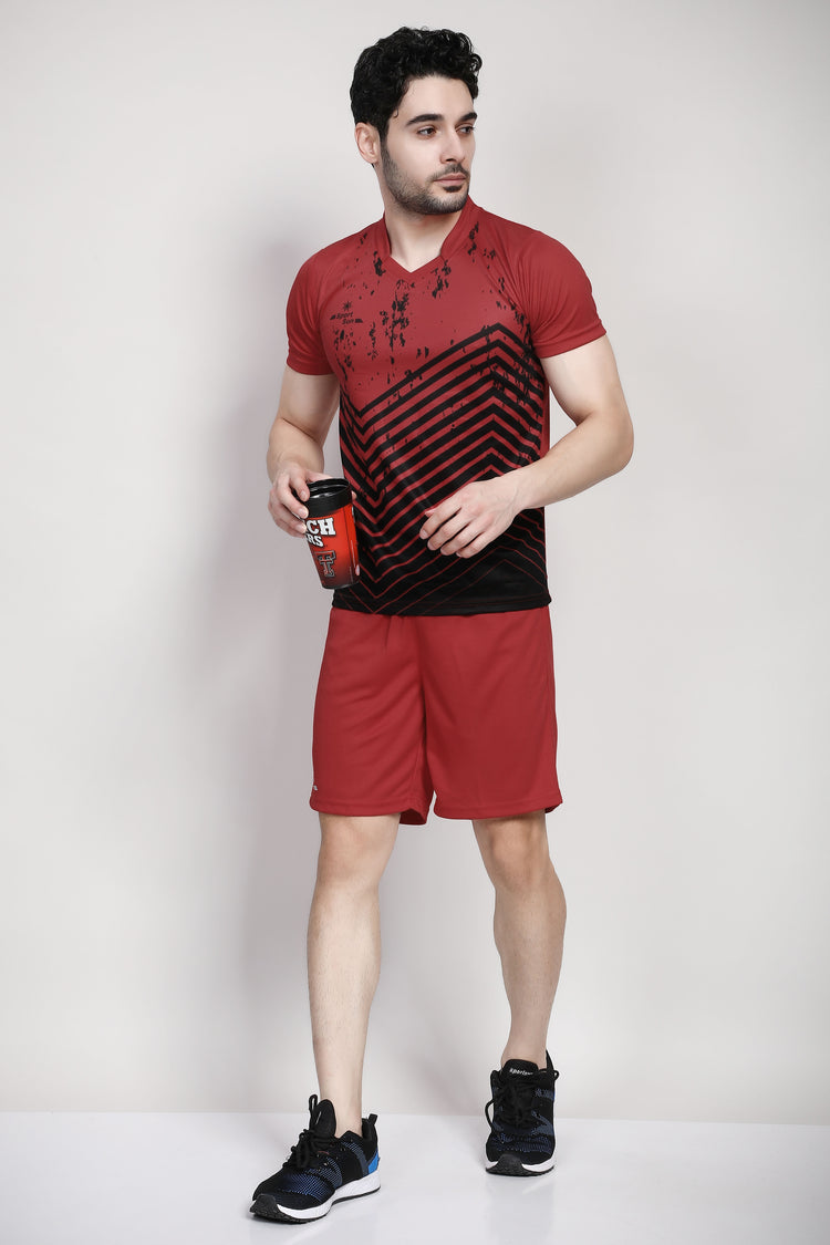 Sports Navy Red Football Kit For Men