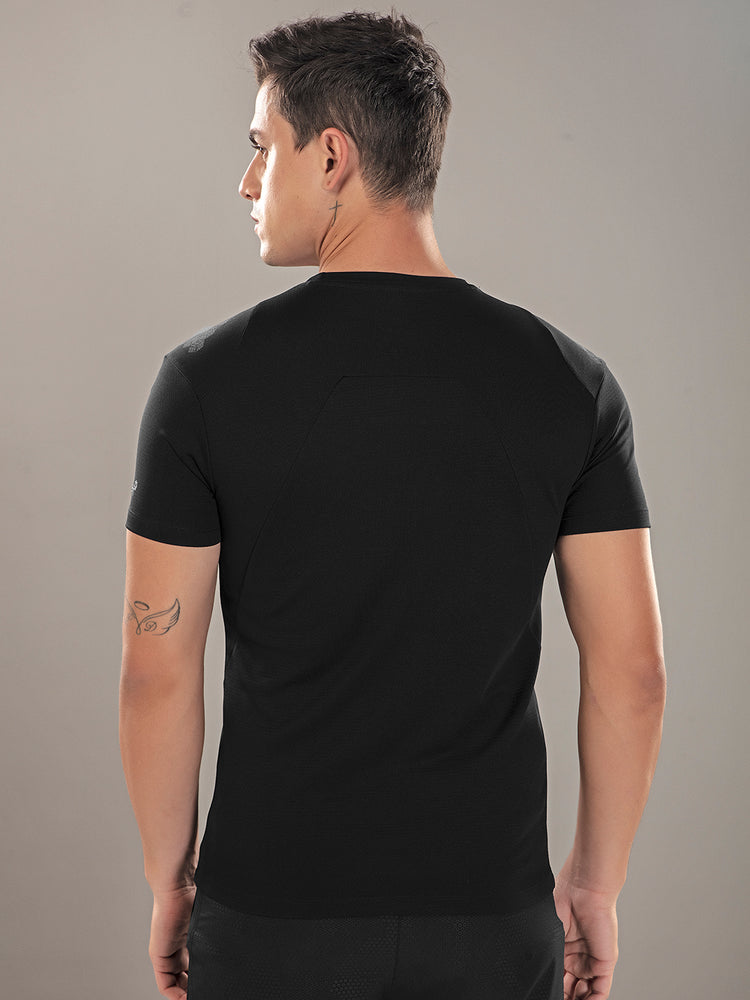 Sport Sun Active Round Neck Black T Shirt