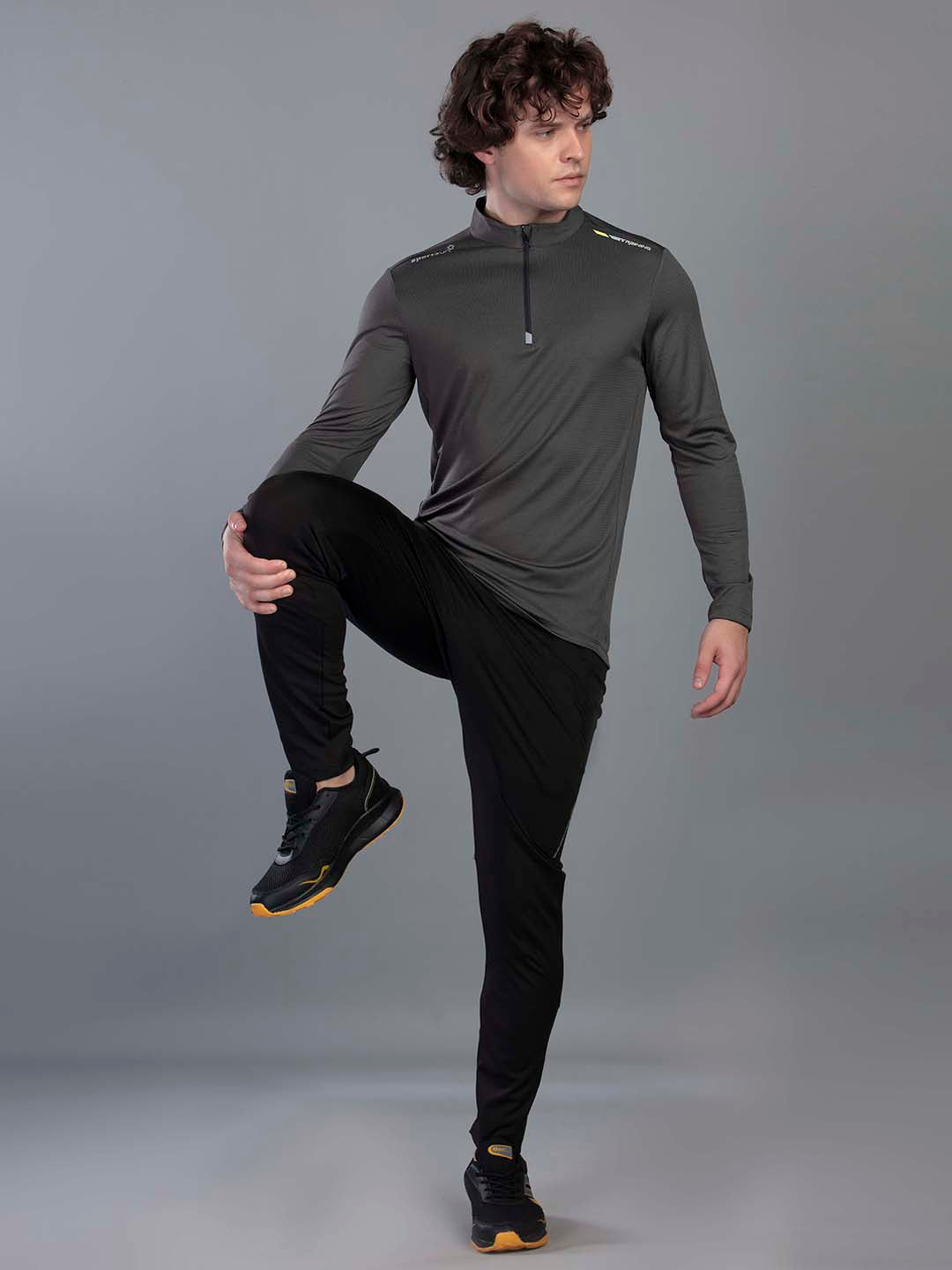 Men's Zipper Chinese Collar Performance T Shirt