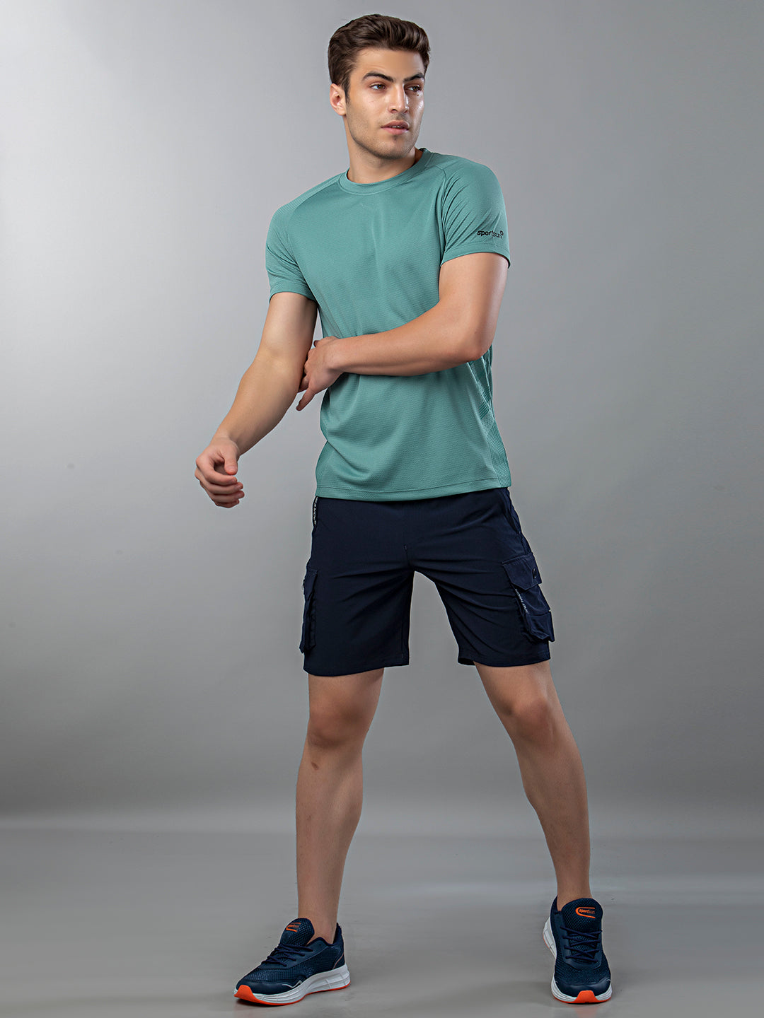 Sport Sun Active Round Neck Green T Shirt