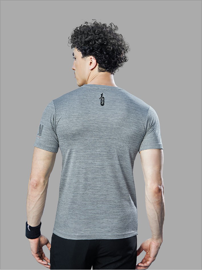 Sport Sun Cool Run Round Neck Light Grey T Shirt