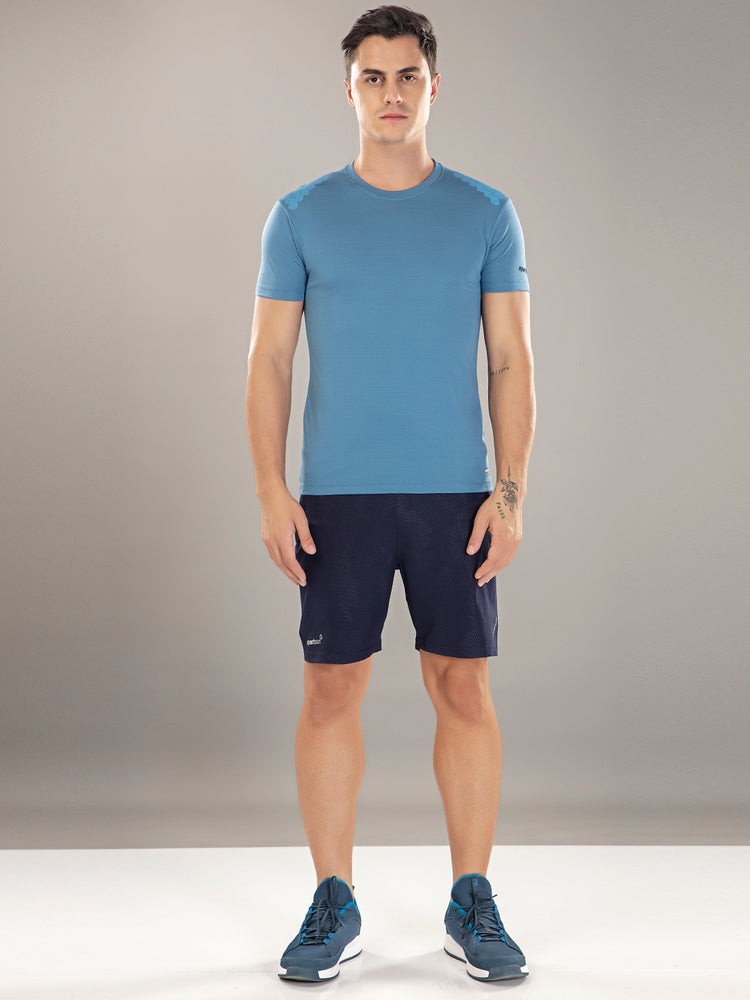 Sport Sun Active Round Neck Ice Blue T Shirt