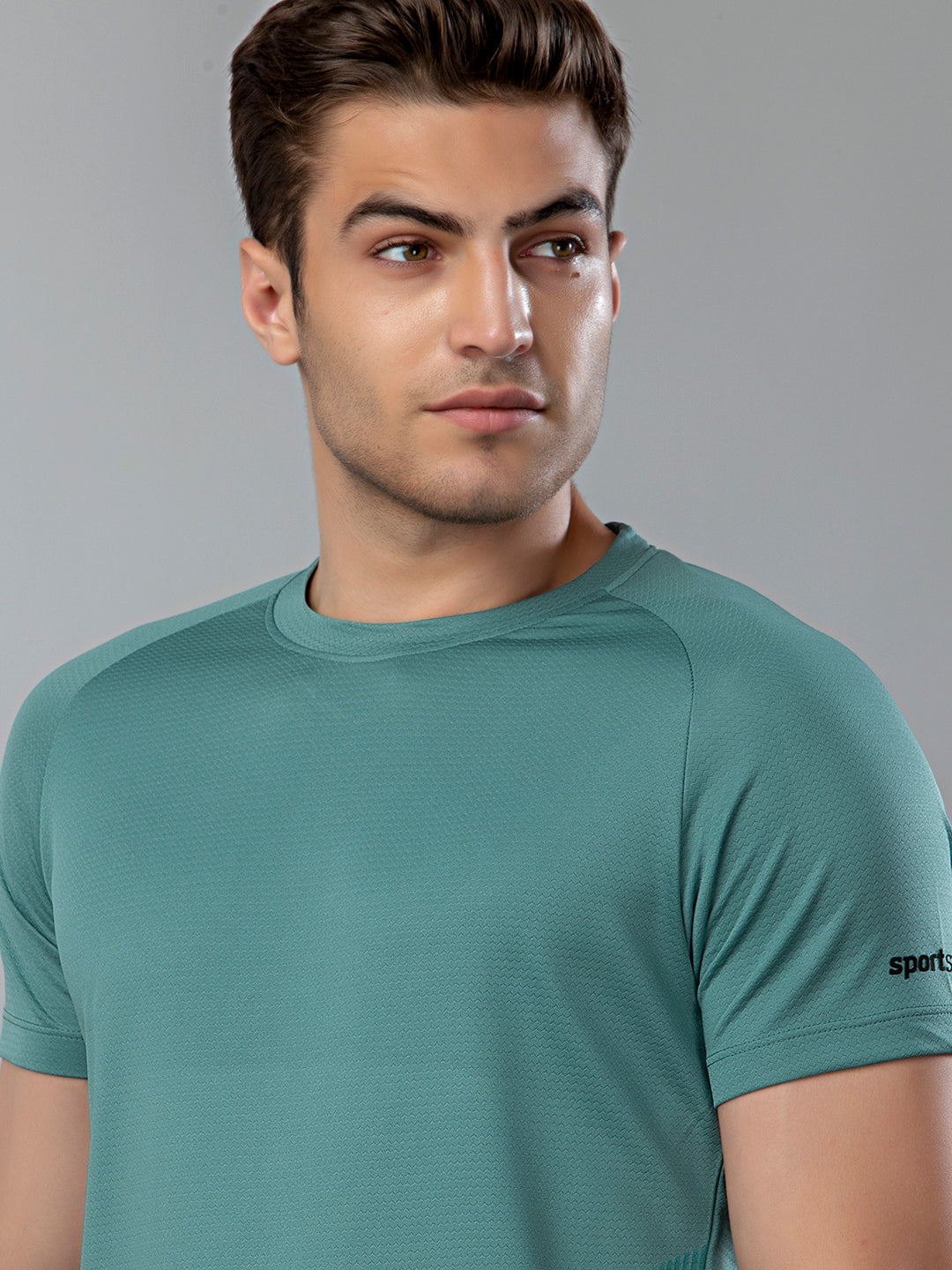 Sport Sun Active Round Neck Green T Shirt
