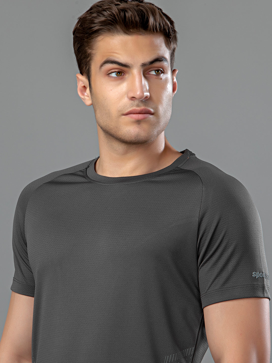 Sport Sun Active Round Neck Dark Grey T Shirt