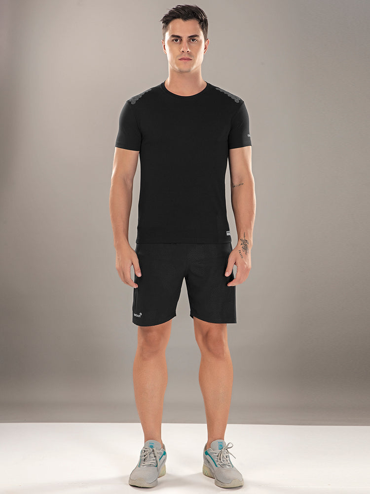 Sport Sun Active Round Neck Black T Shirt