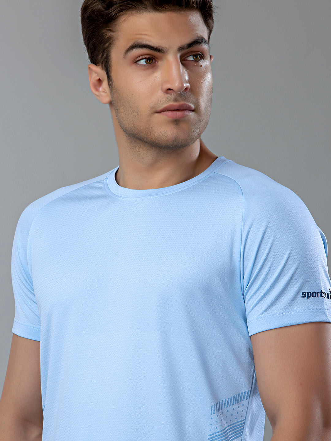 Sport Sun Active Round Neck Sky Blue T Shirt