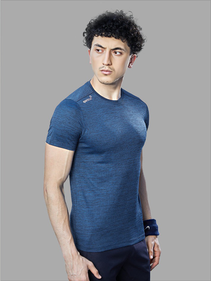 Sport Sun Cool Run Round Neck Navy Blue T Shirt