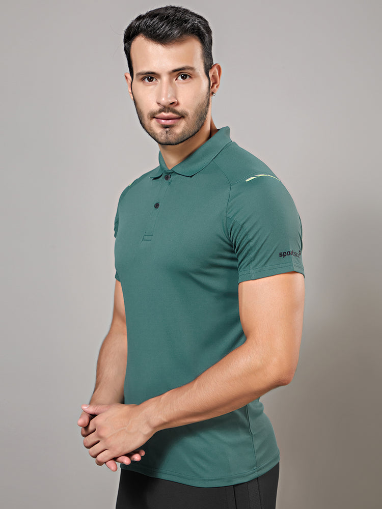 Sport Sun Dry fit Polo Green T Shirt