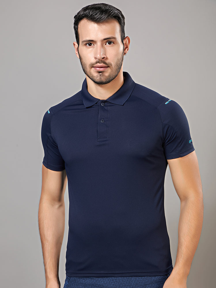 Sport Sun Dry fit Polo Navy Blue T Shirt