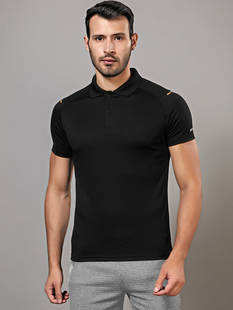 Sport Sun Dry fit Polo Black T Shirt