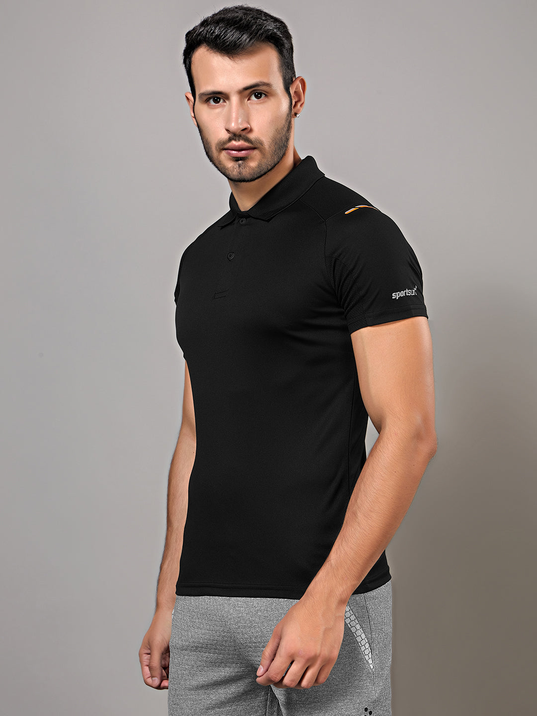 Sport Sun Dry fit Polo Black T Shirt