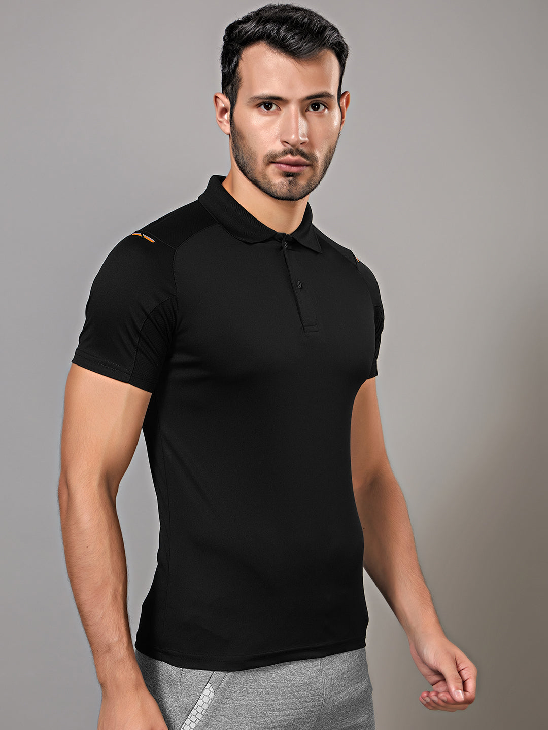 Sport Sun Dry fit Polo Black T Shirt