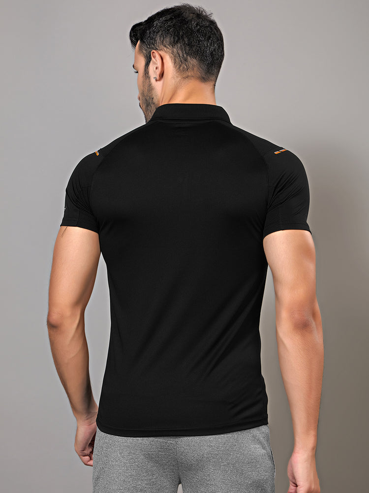 Sport Sun Dry fit Polo Black T Shirt