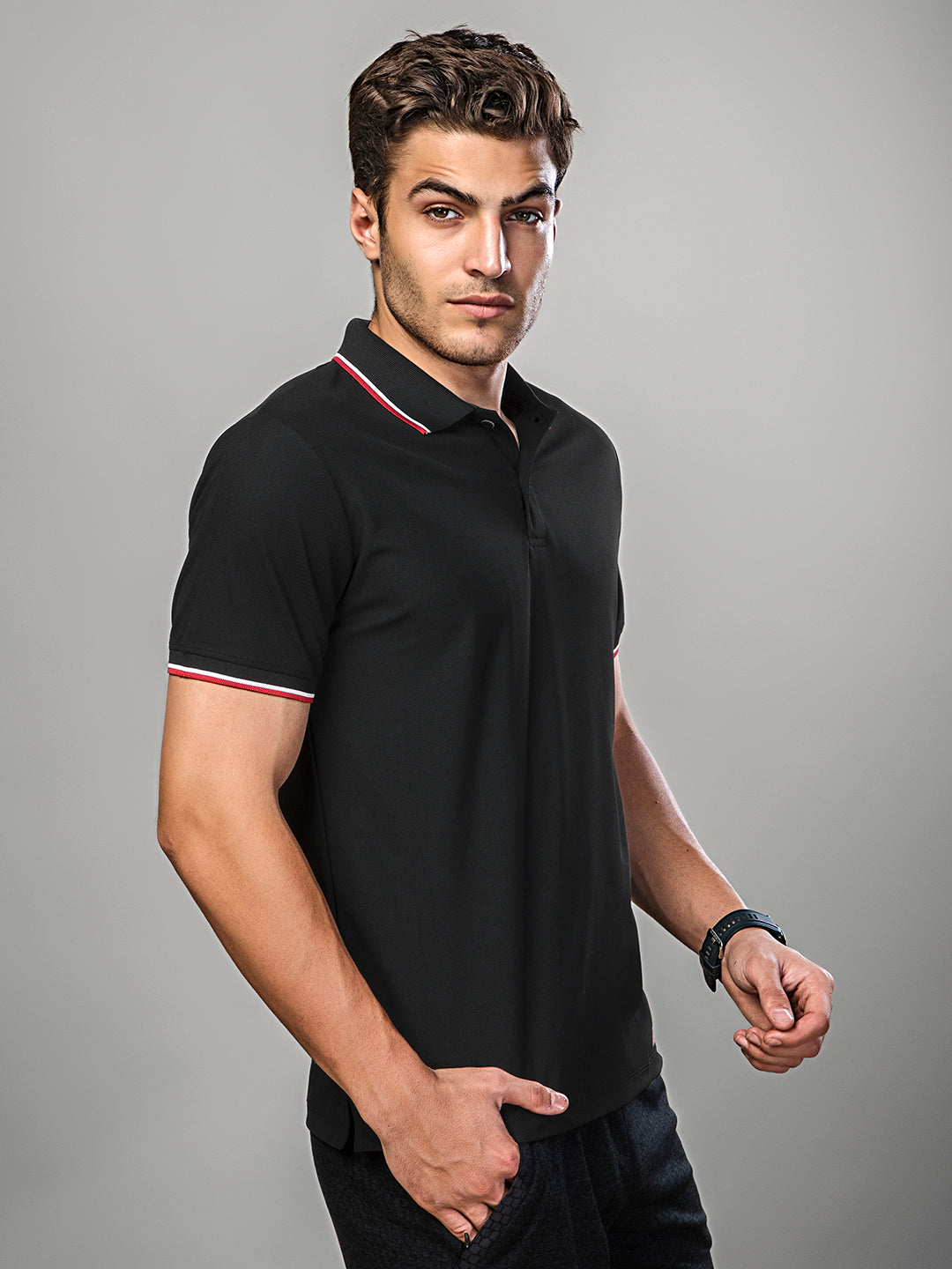 Sport Sun Max Polo Pro Black T Shirt