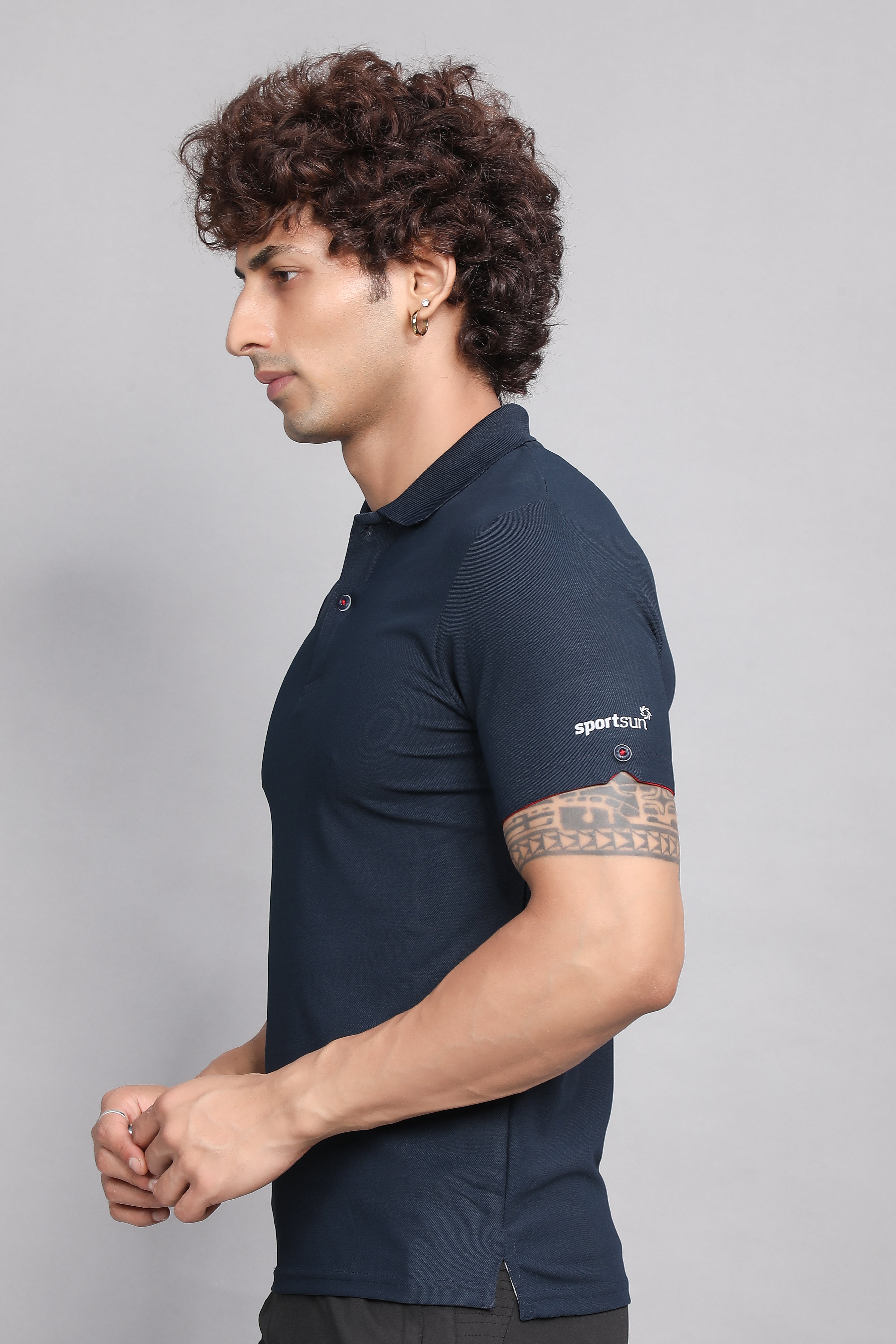 Sport Sun Max Polo Navy Blue T-shirt for Men