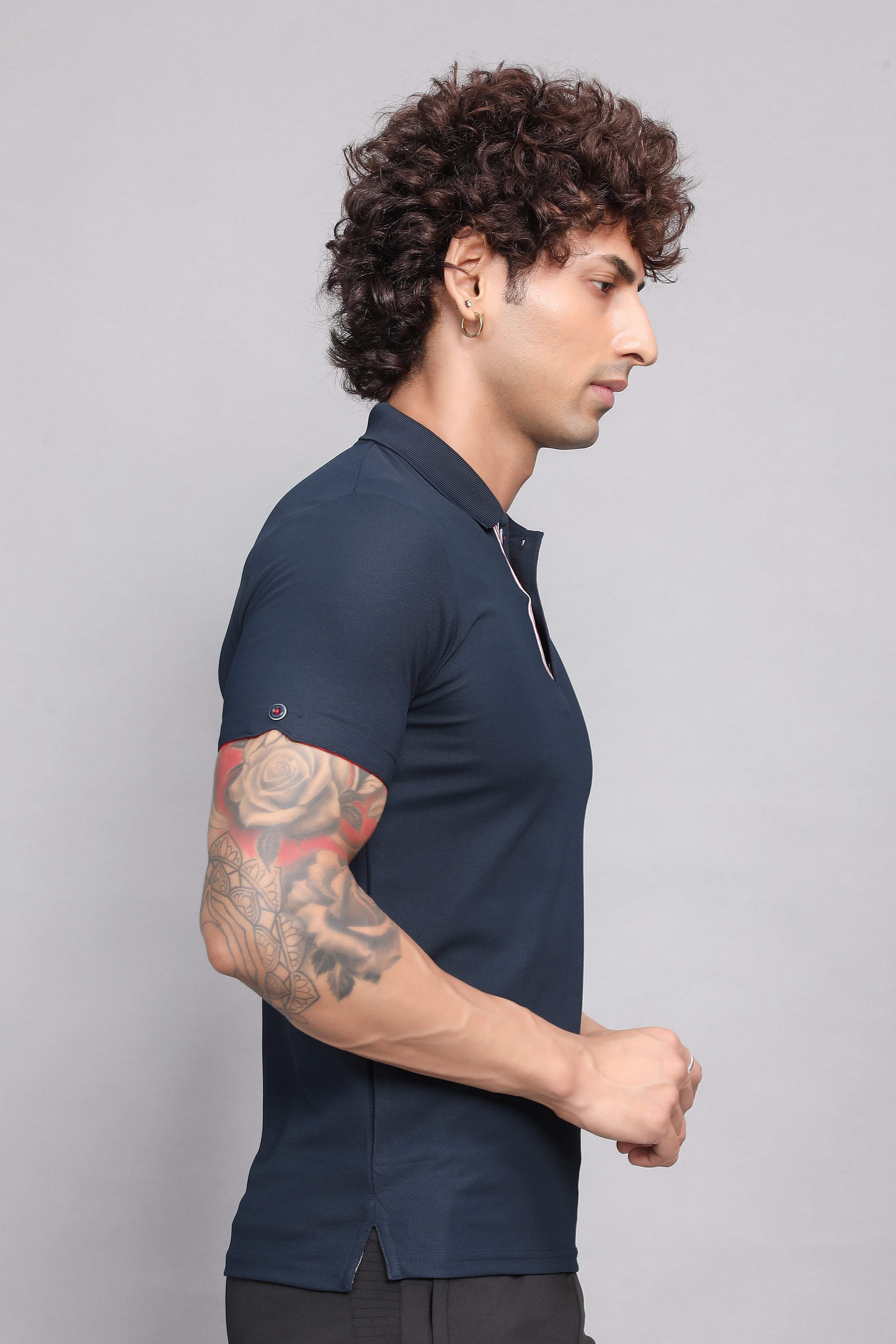 Sport Sun Max Polo Navy Blue T-shirt for Men