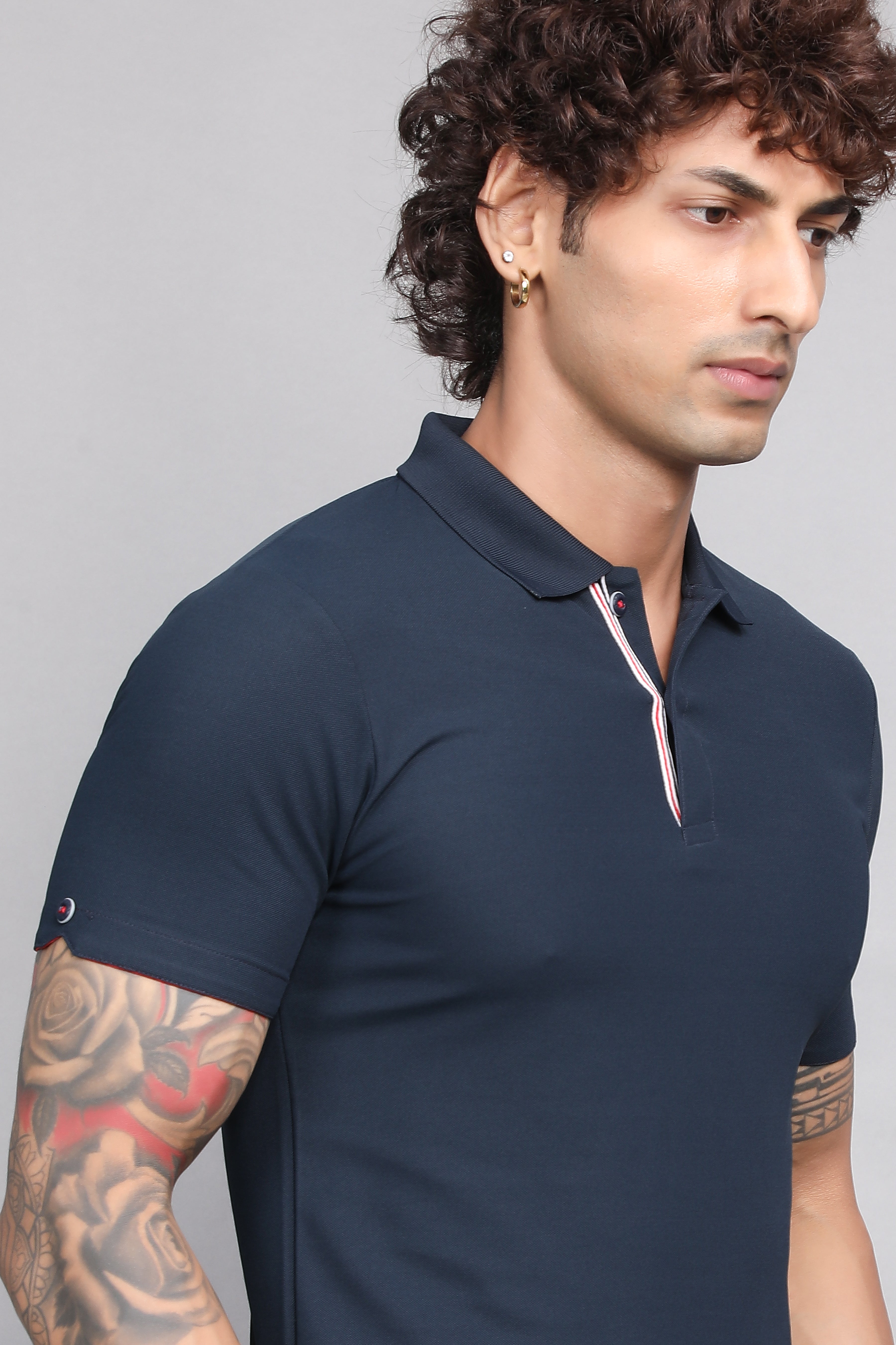 Sport Sun Max Polo Navy Blue T-shirt for Men