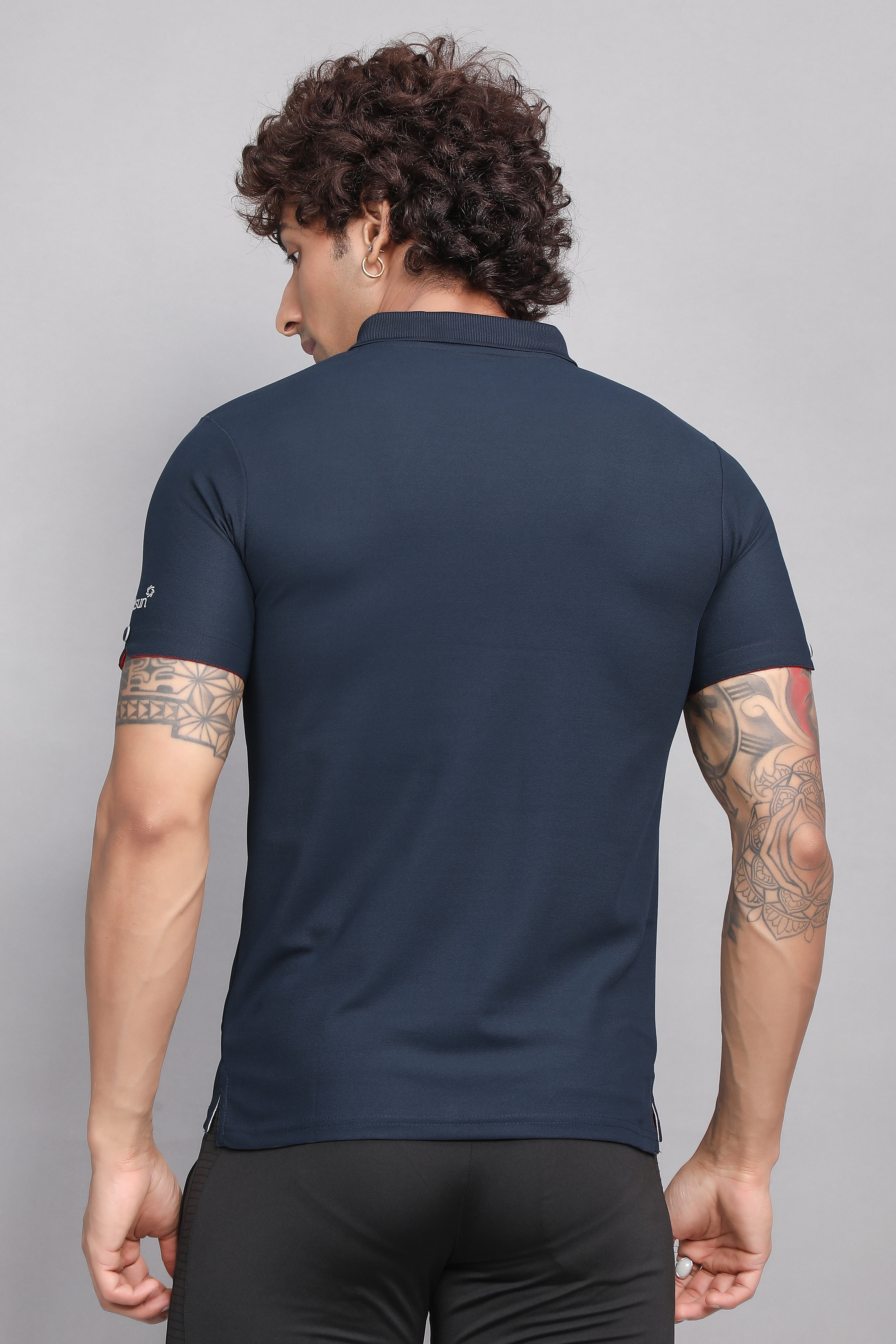 Sport Sun Max Polo Navy Blue T-shirt for Men