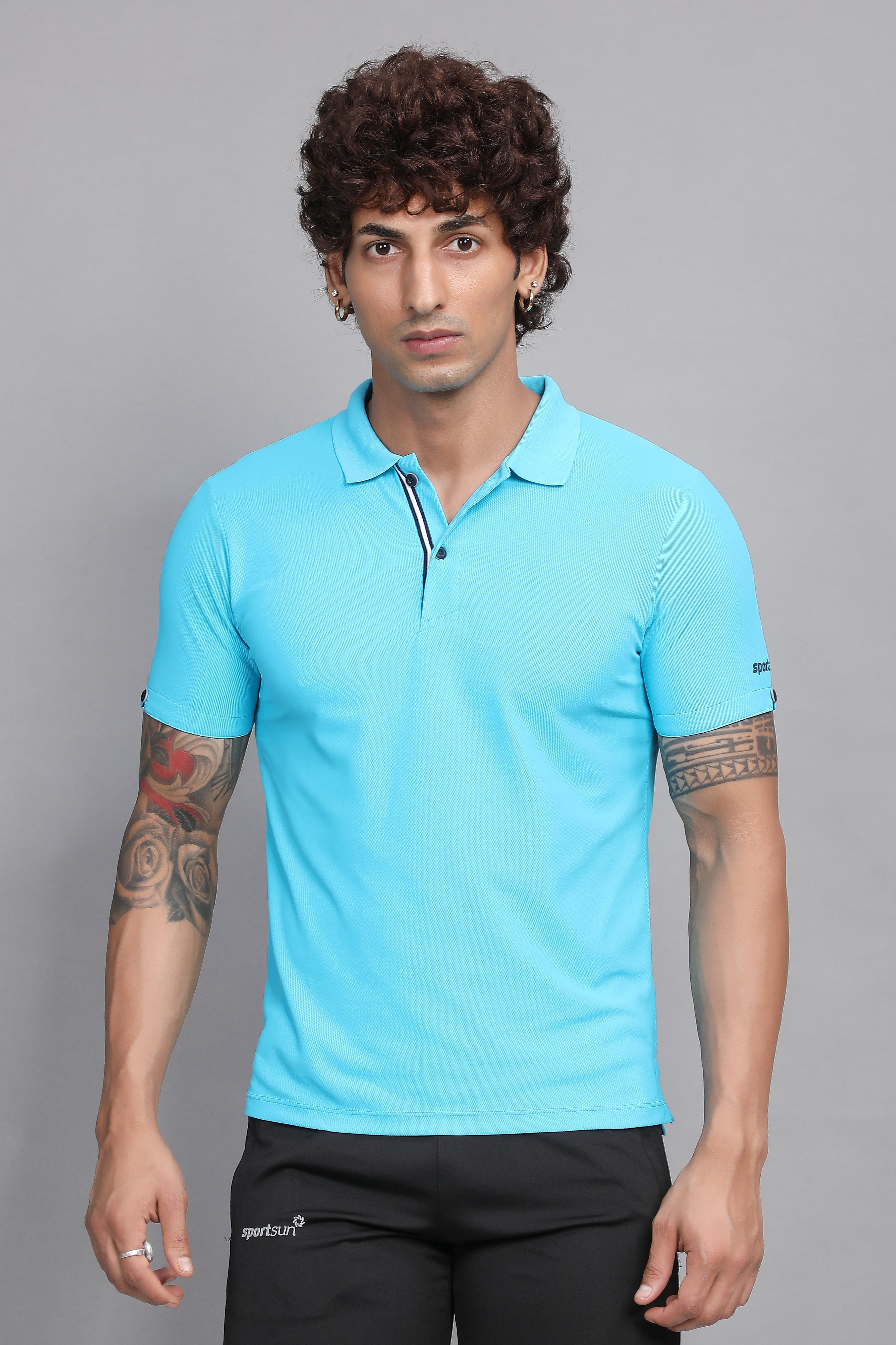 Sport Sun Max Polo Sky Blue T-shirt for Men