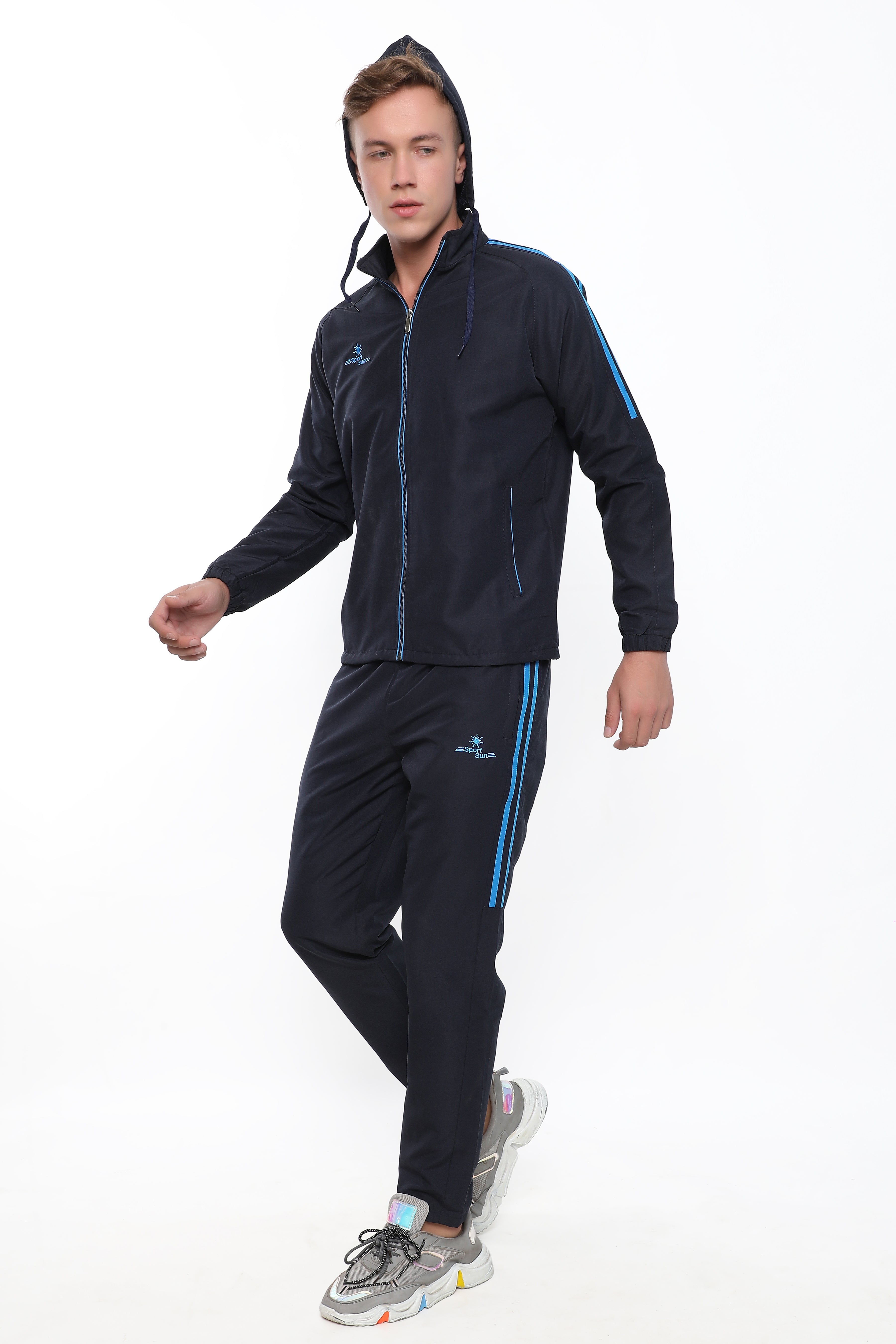 Sport Sun Micro Poly Men Navy Blue Track Suit