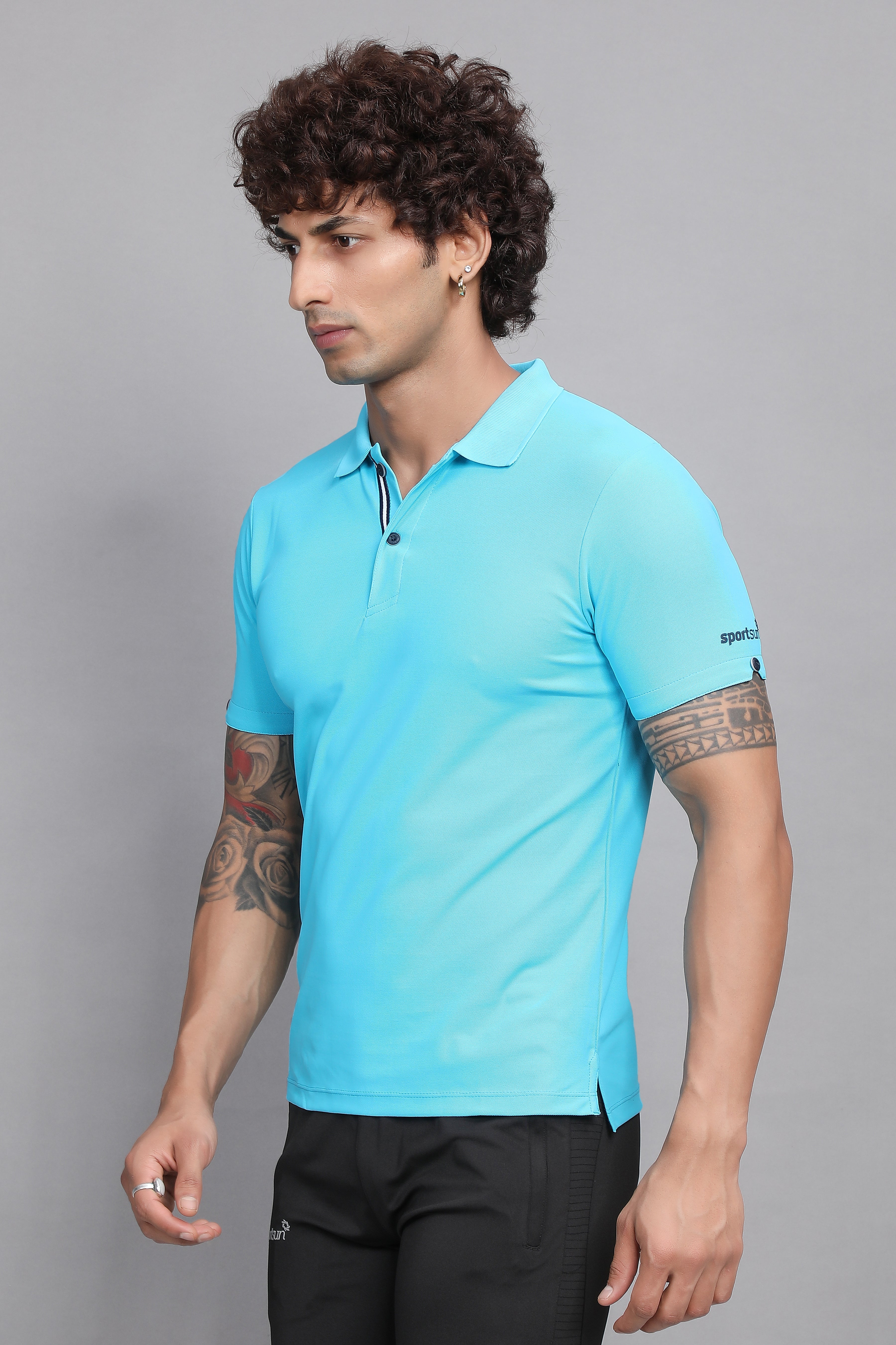 Sport Sun Max Polo Sky Blue T-shirt for Men