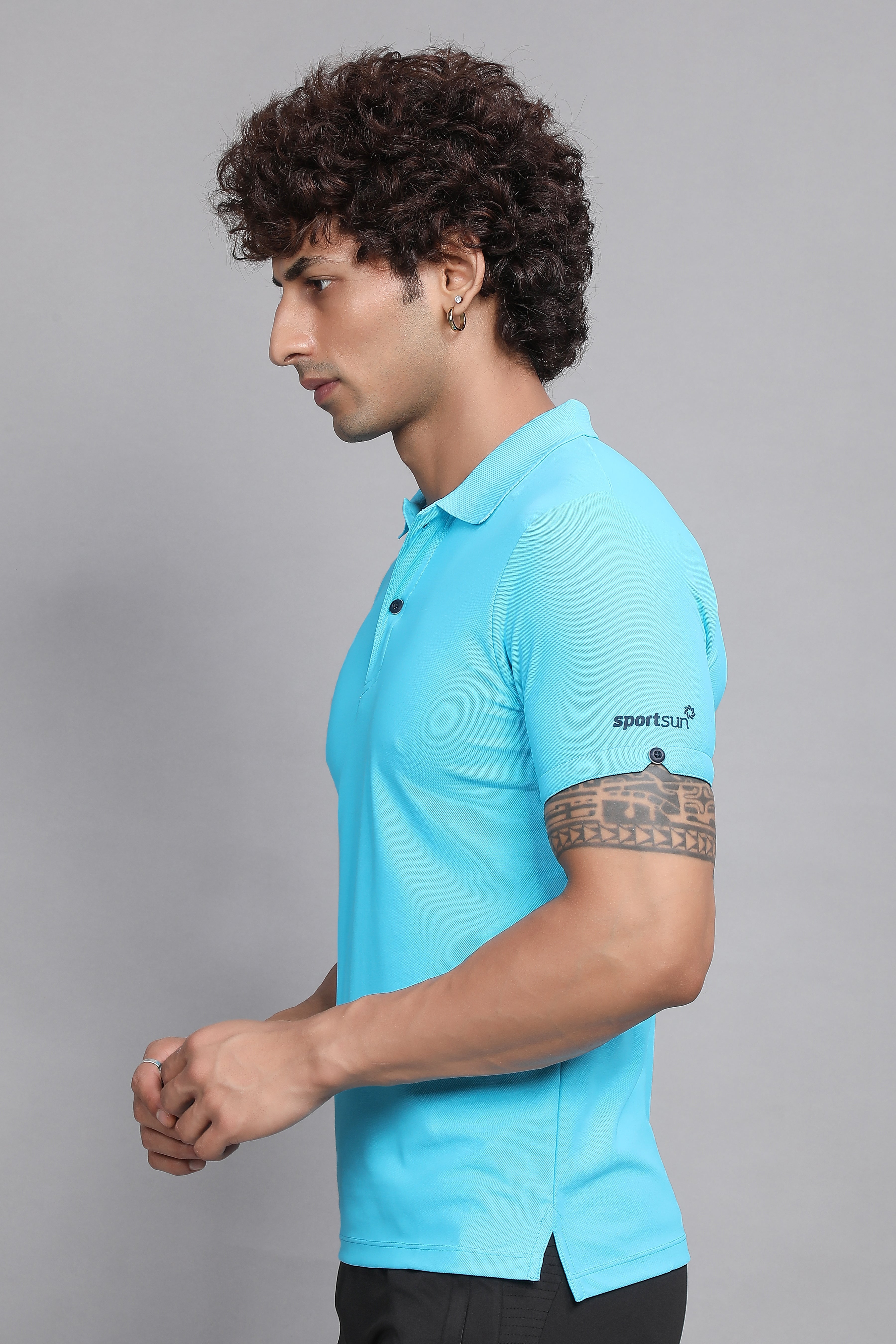 Sport Sun Max Polo Sky Blue T-shirt for Men