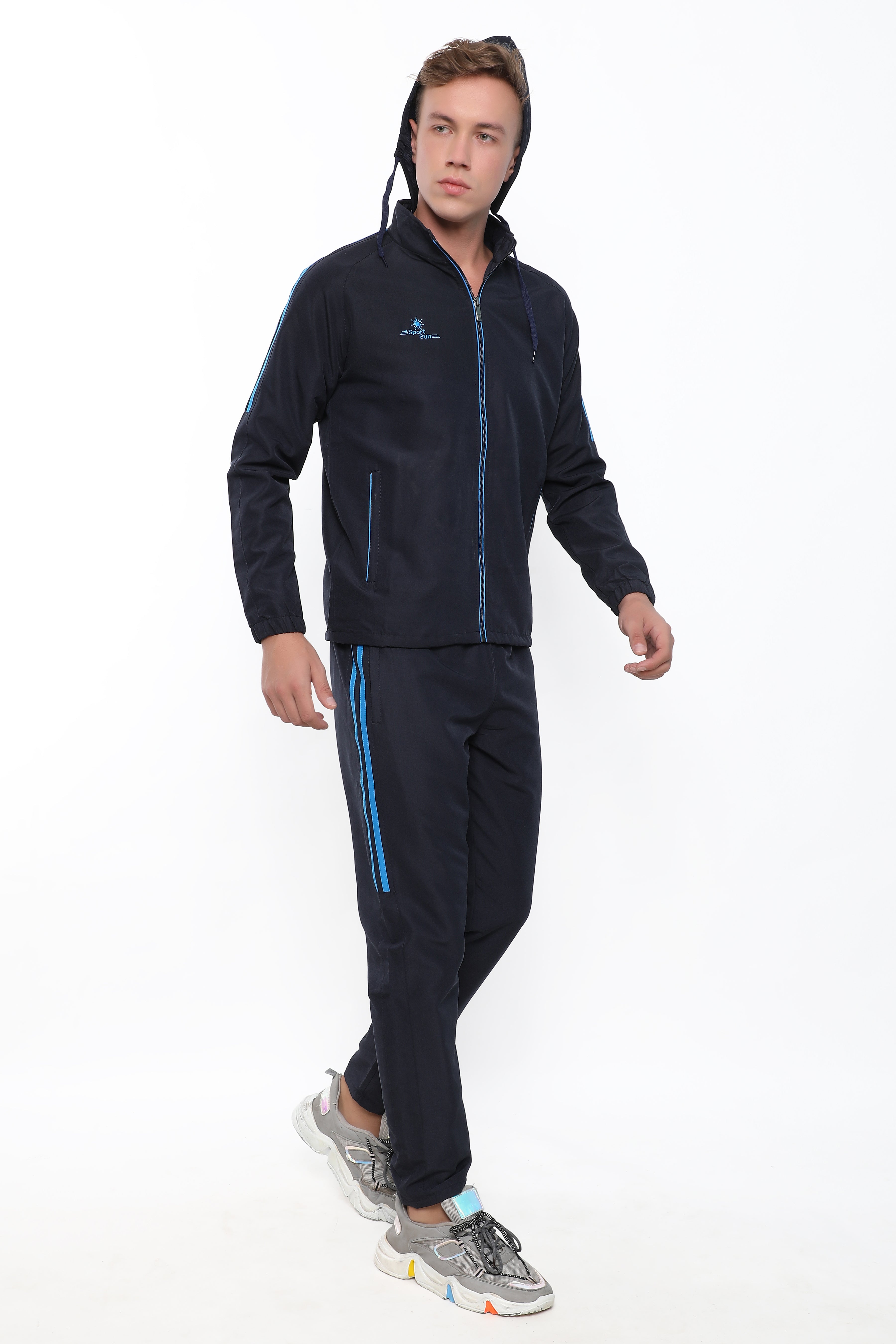 Sport Sun Micro Poly Men Navy Blue Track Suit