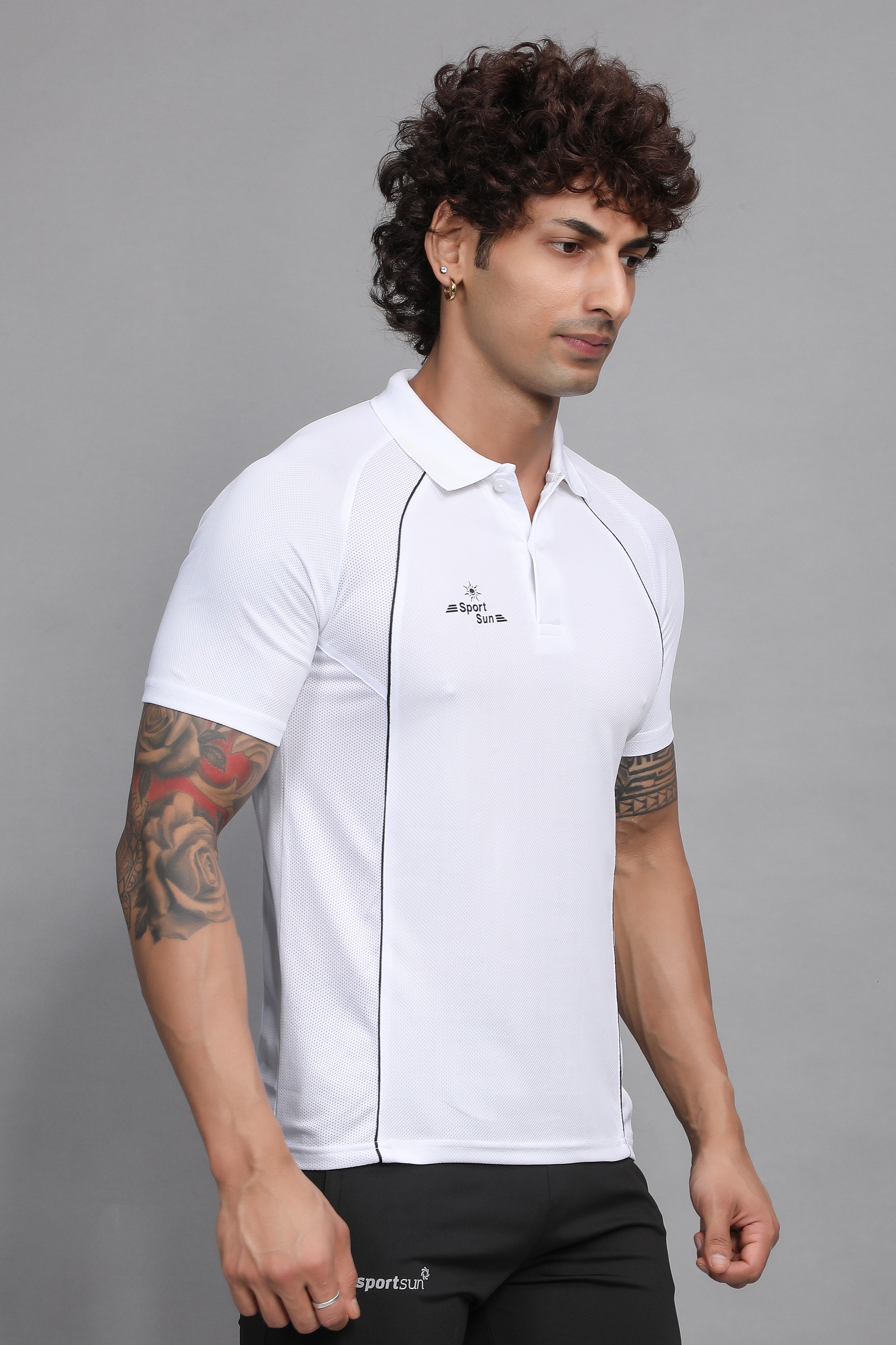 White Cricket Polo T Shirt