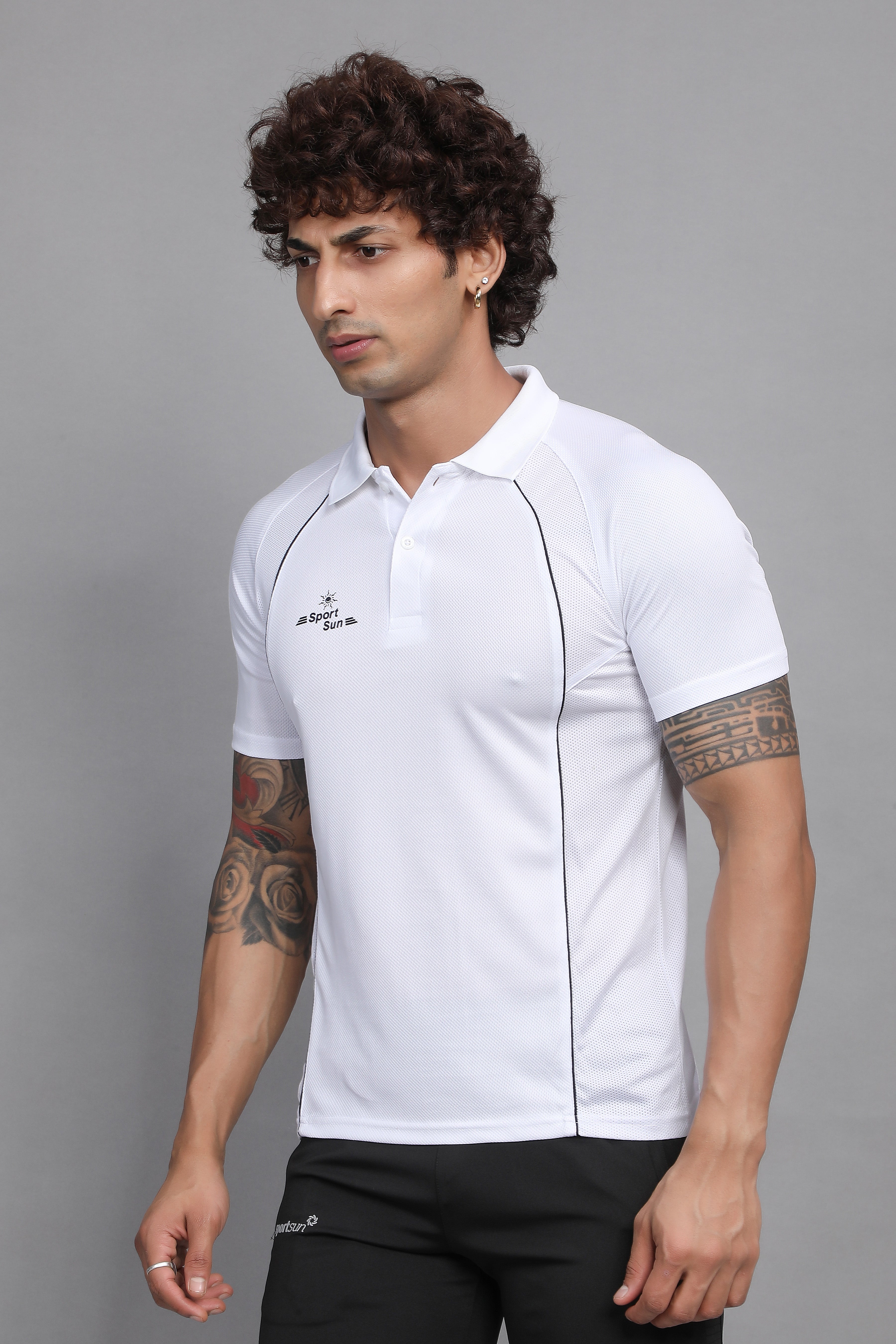 White Cricket Polo T Shirt