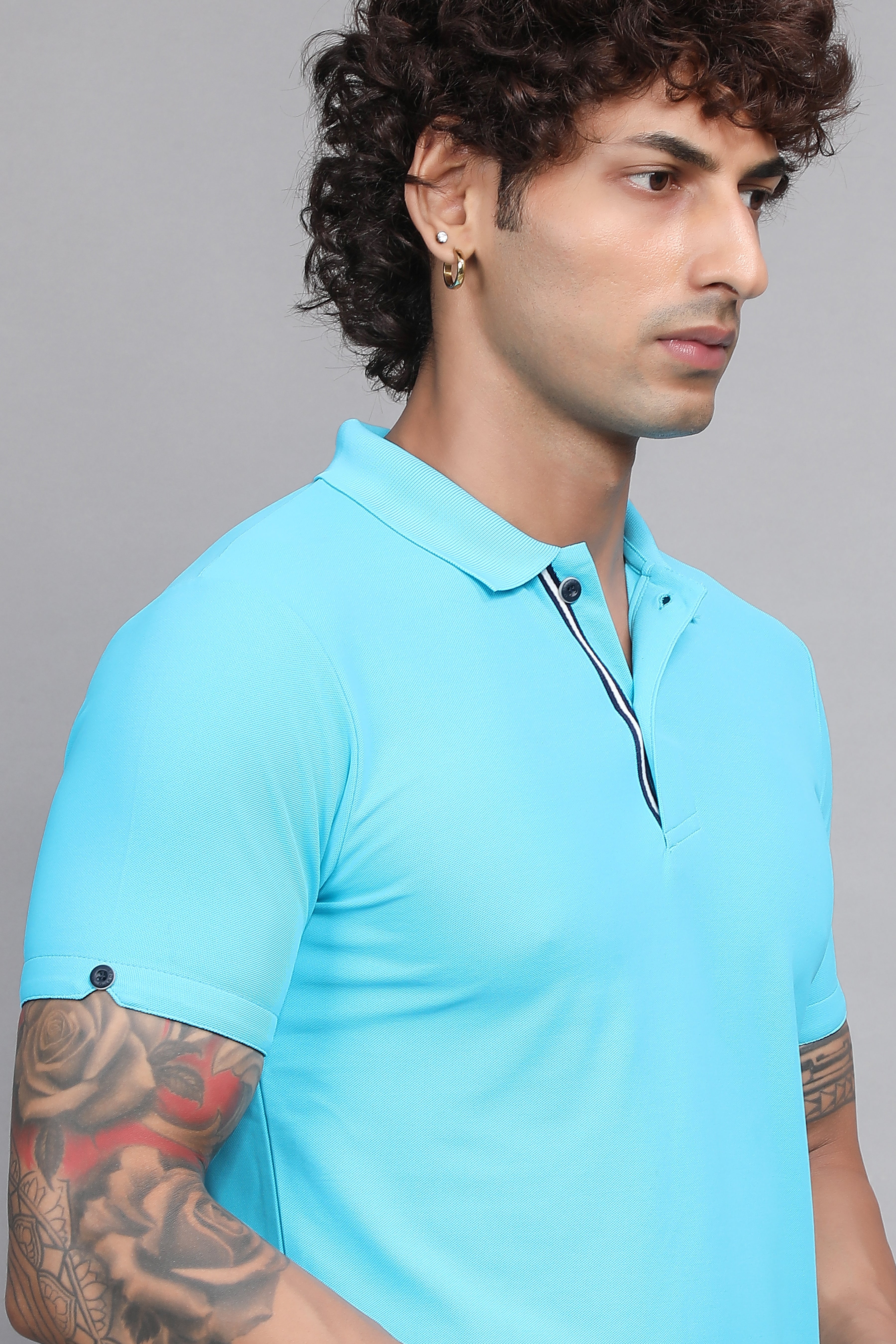 Sport Sun Max Polo Sky Blue T-shirt for Men