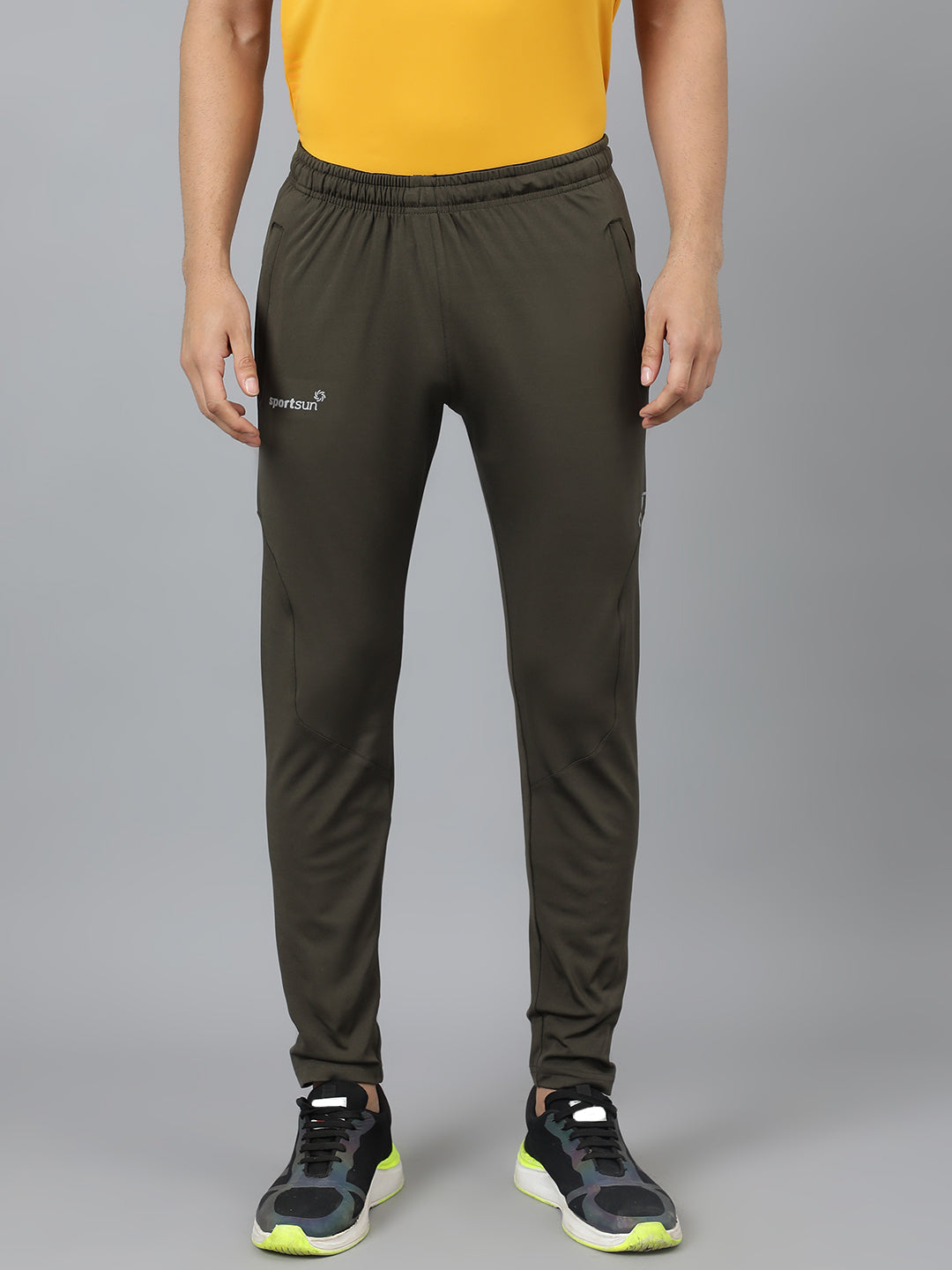 Sport Sun Solid Men Olive Pro Track Pant