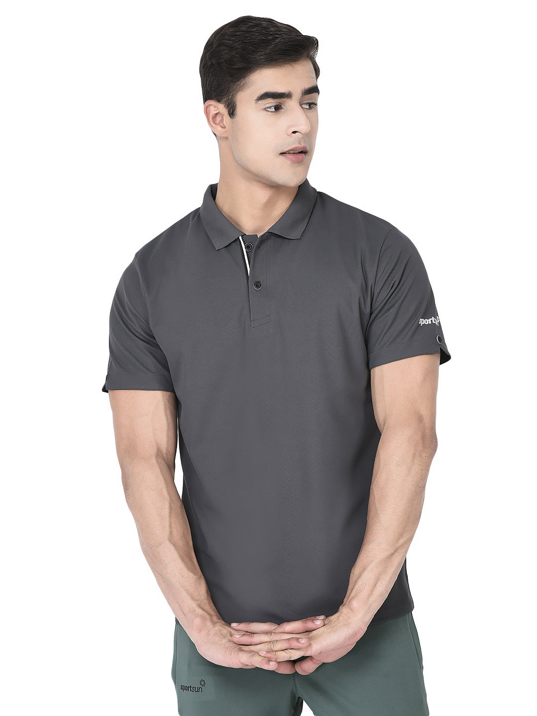 Sport Sun Max Polo Dark Grey T-shirt for Men