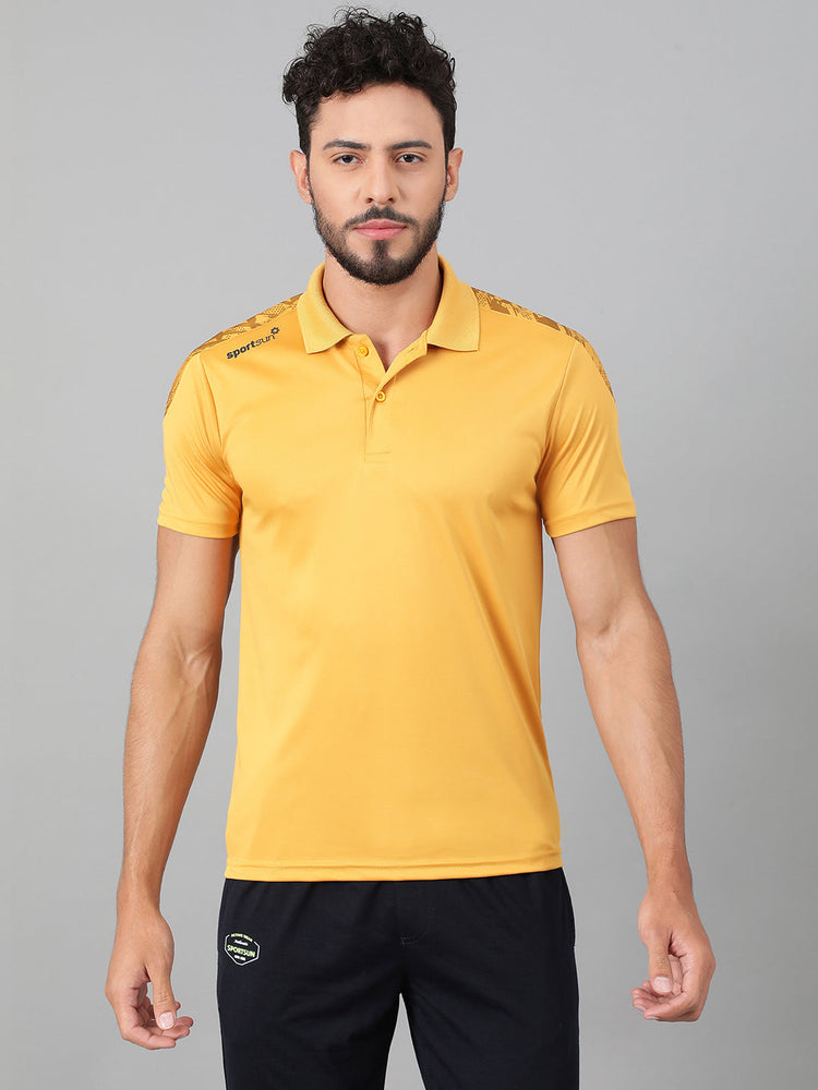 Sport Sun Dry-Fit Polo Mustard T Shirt for Men