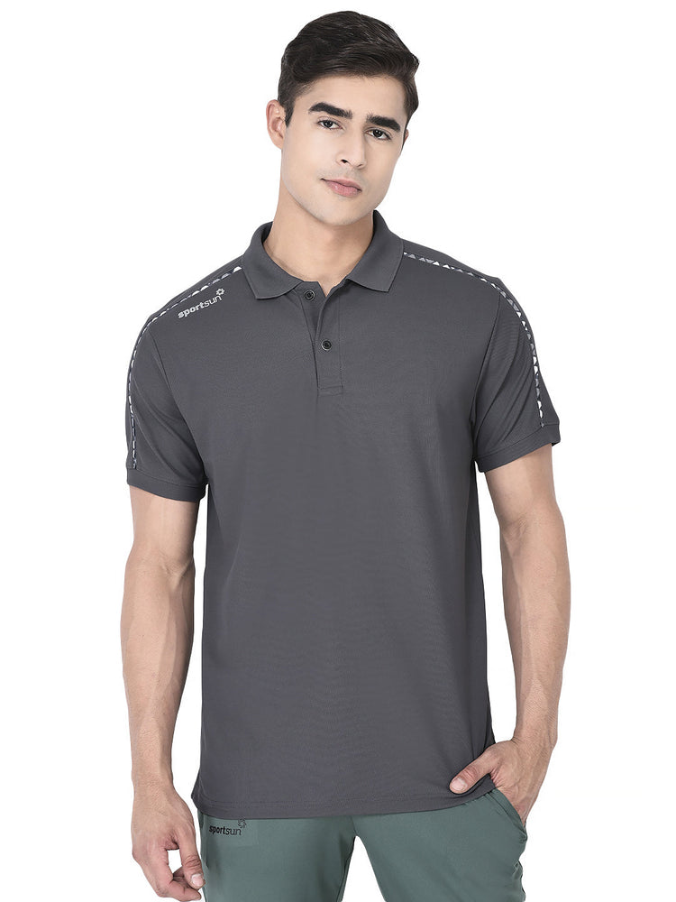 Sport Sun Max Polo Plus Dark Grey T-shirt for Men