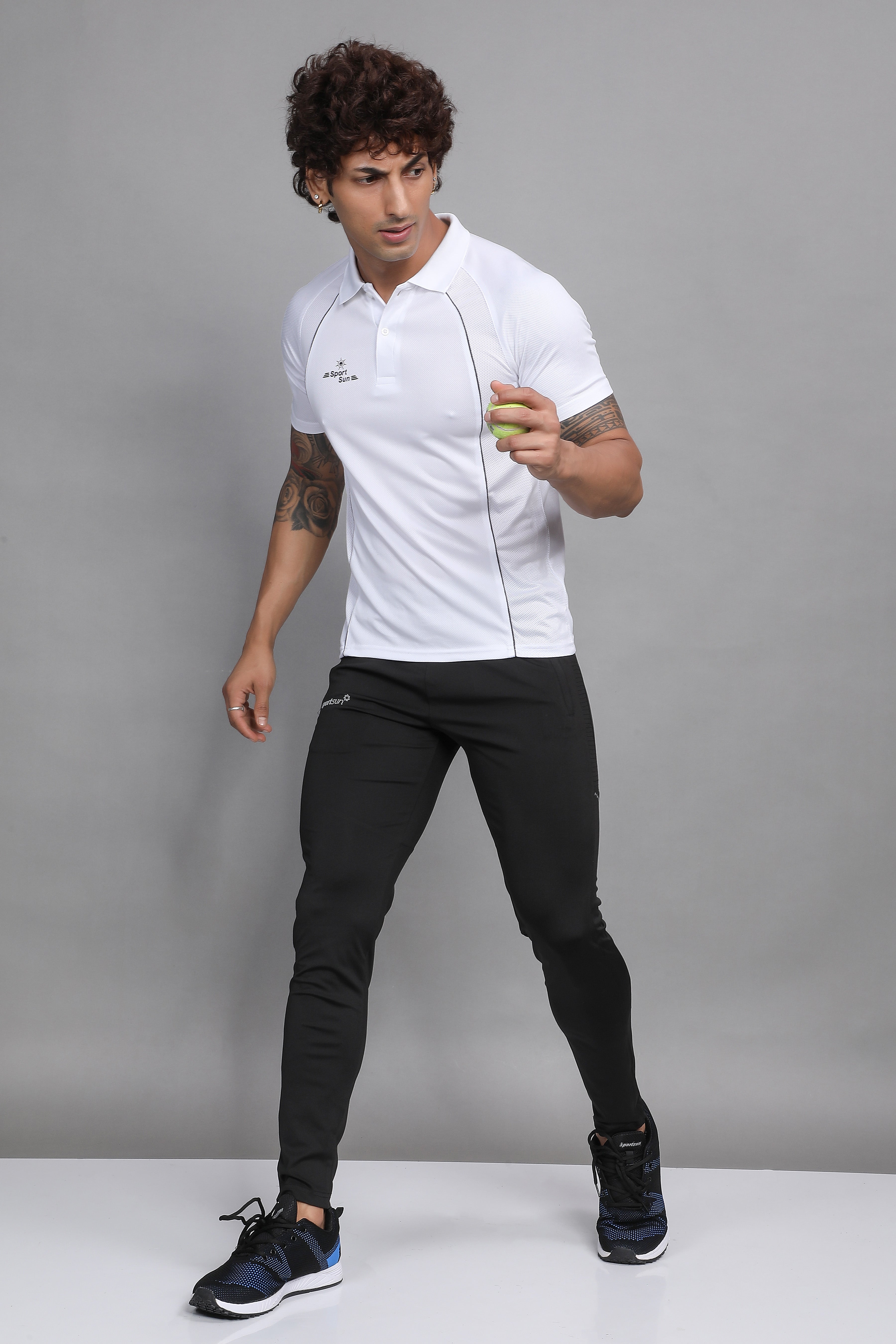 White Cricket Polo T Shirt