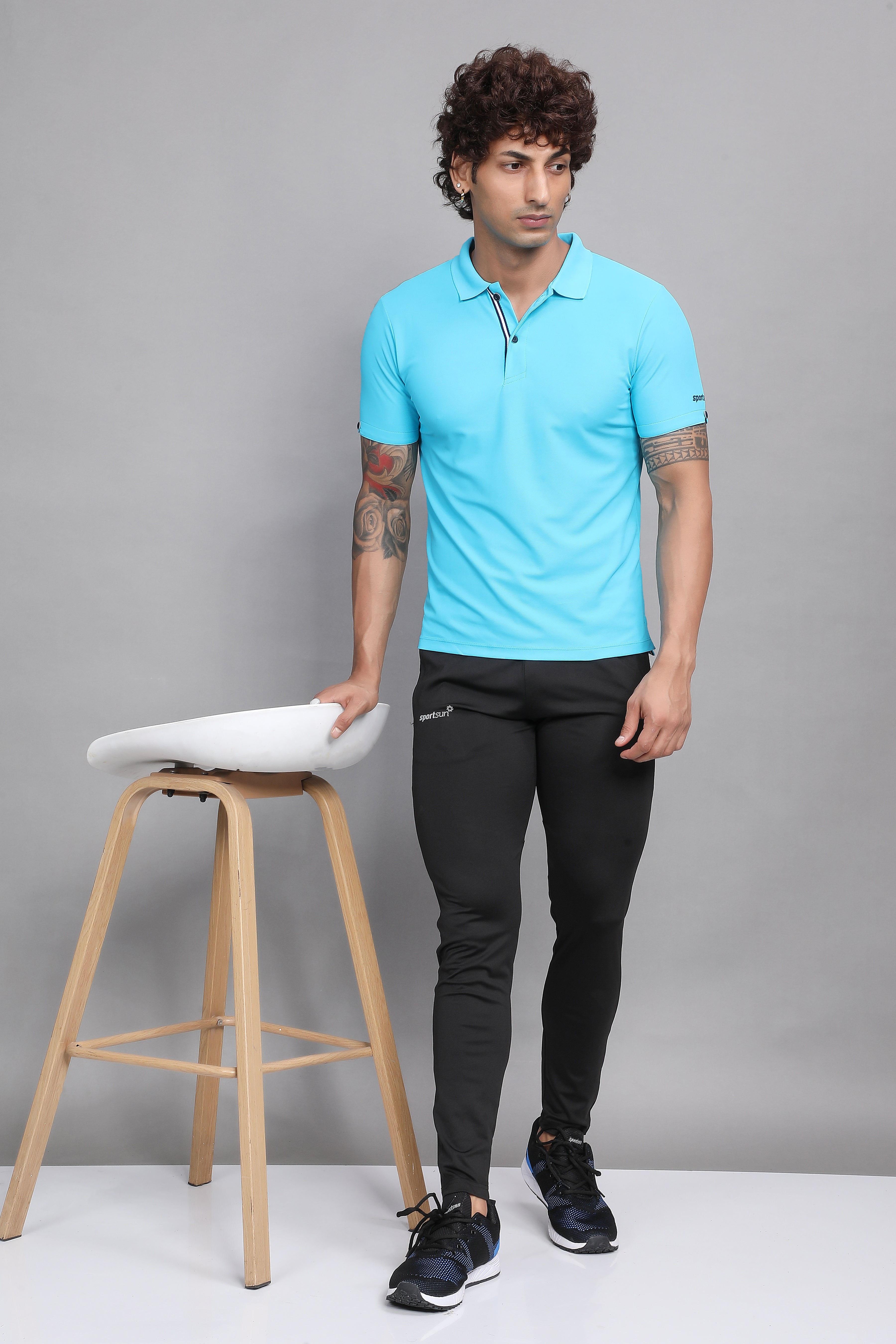 Sport Sun Max Polo Sky Blue T-shirt for Men