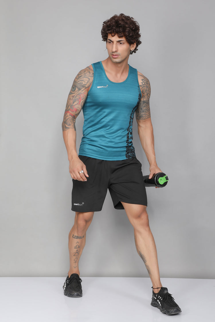 Teal Fitness Vest/Sando