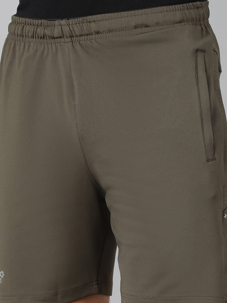 Solid Men Olive Playcool Shorts