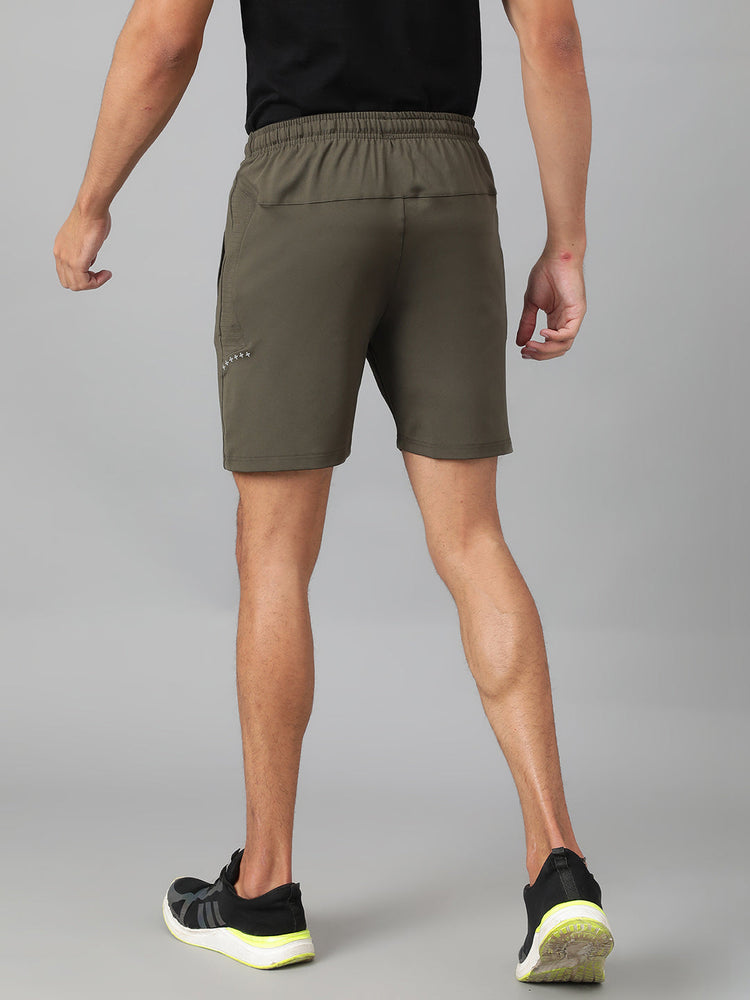 Solid Men Olive Playcool Shorts