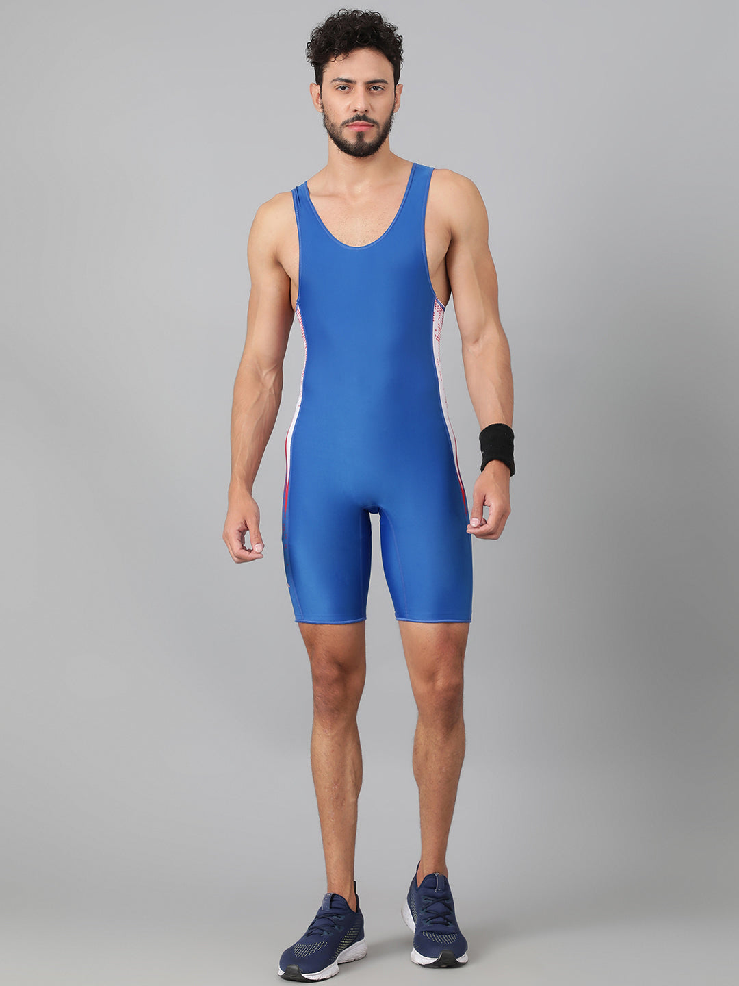 Sport Sun Royal Blue Wrestling Costume For Men