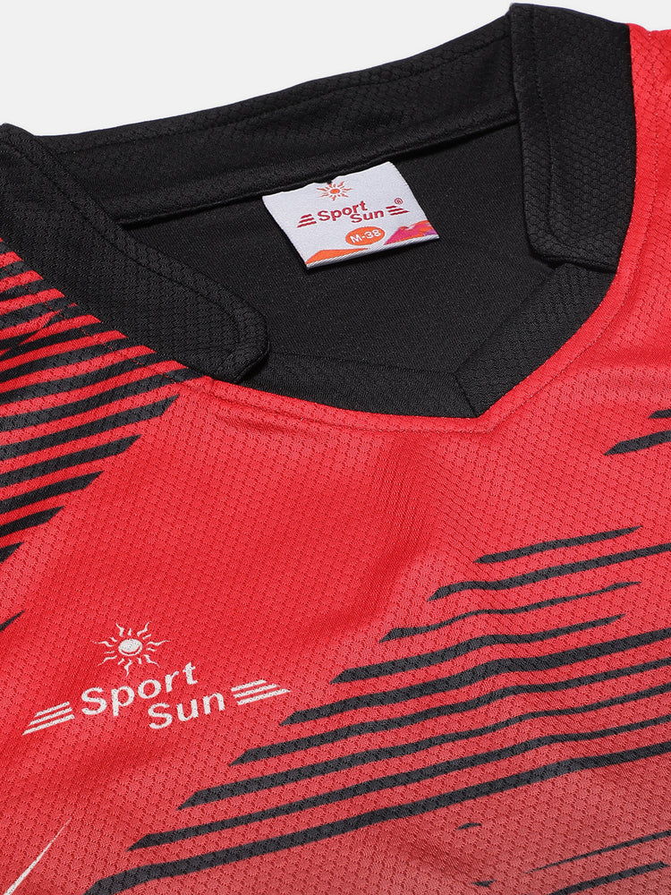 Sport Sun Sports Black Red Football Kit For Men