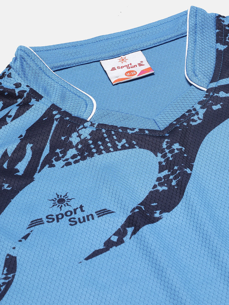 Sport Sun Sports Black Sky Blue Football Kit For Men