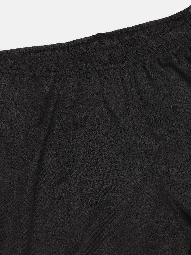 Sport Sun Men Self Design Black Dry Fit Shorts