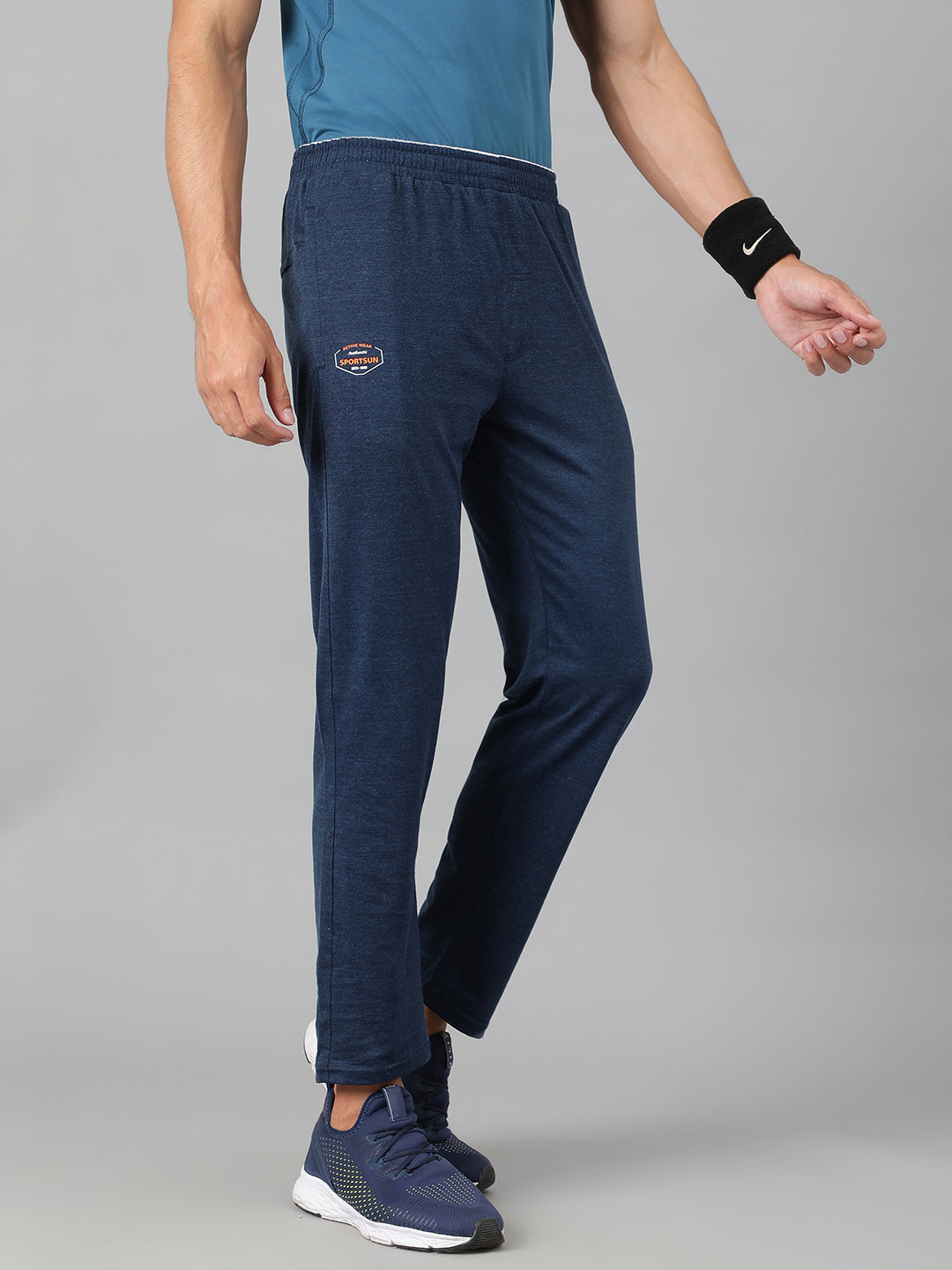 Sport Sun Pro Cotton Navy Milange Track Pant for Men