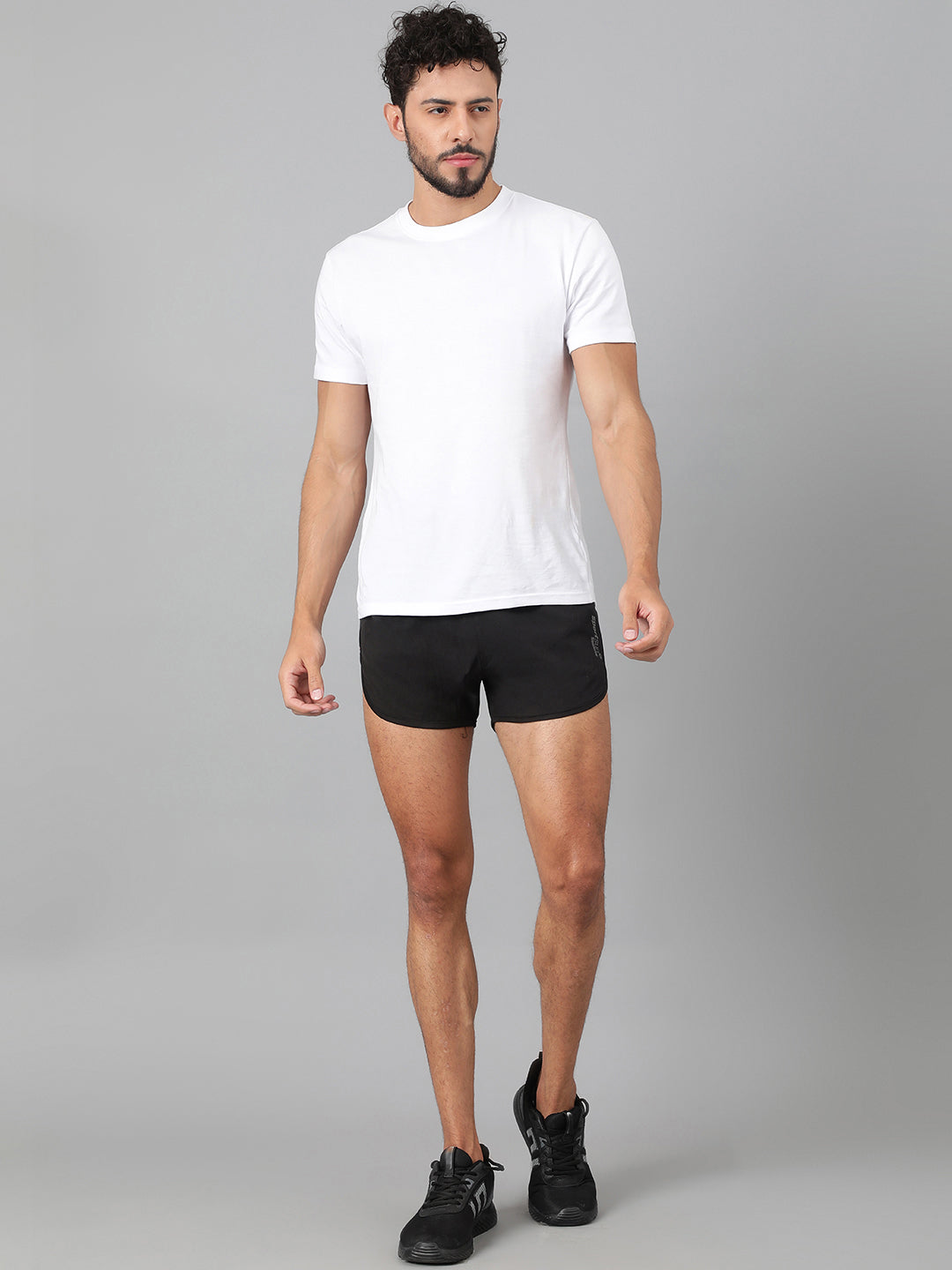 Sport Sun Solid Men NS Lycra Black Running Shorts