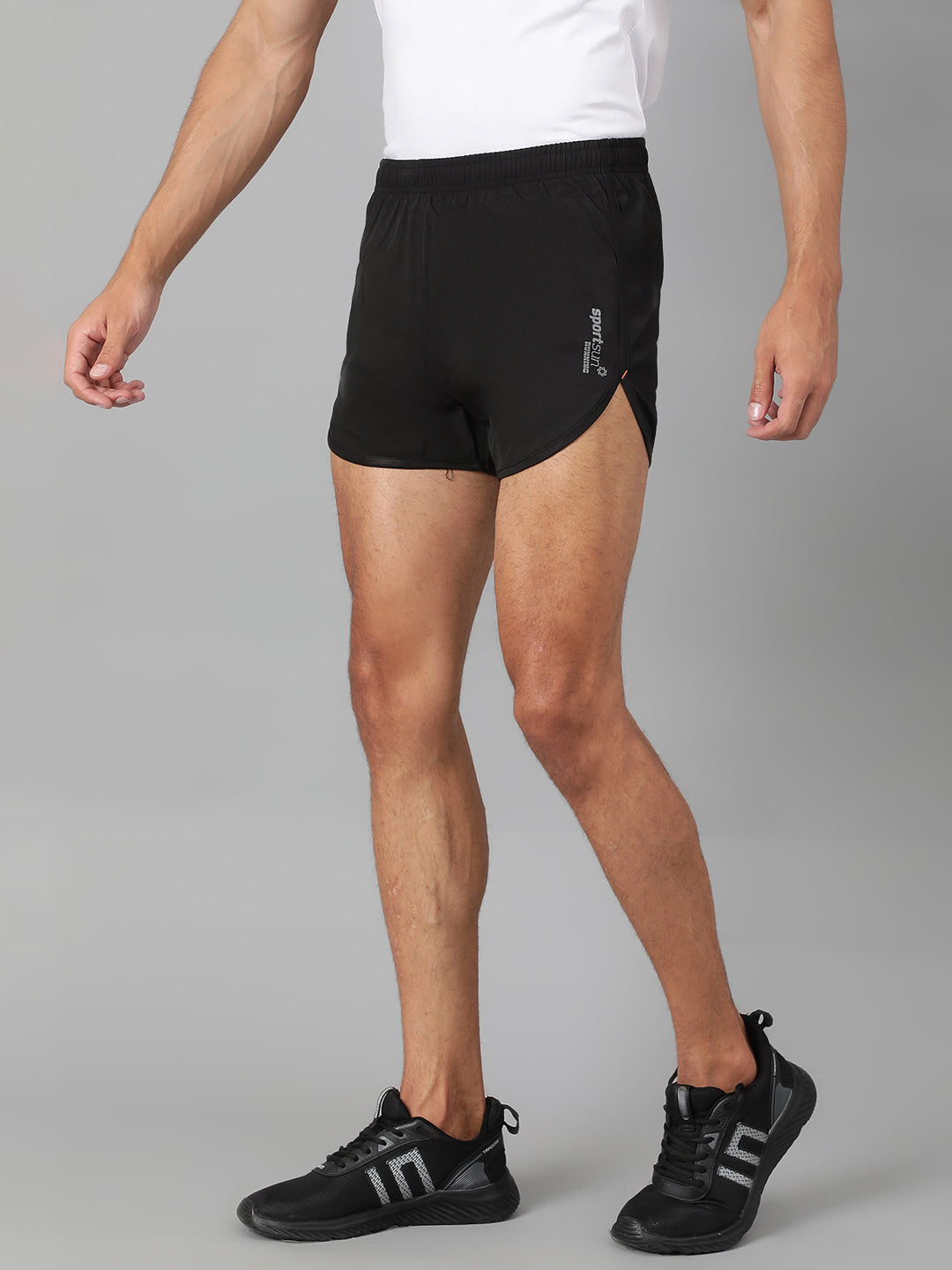 Sport Sun Solid Men NS Lycra Black Running Shorts